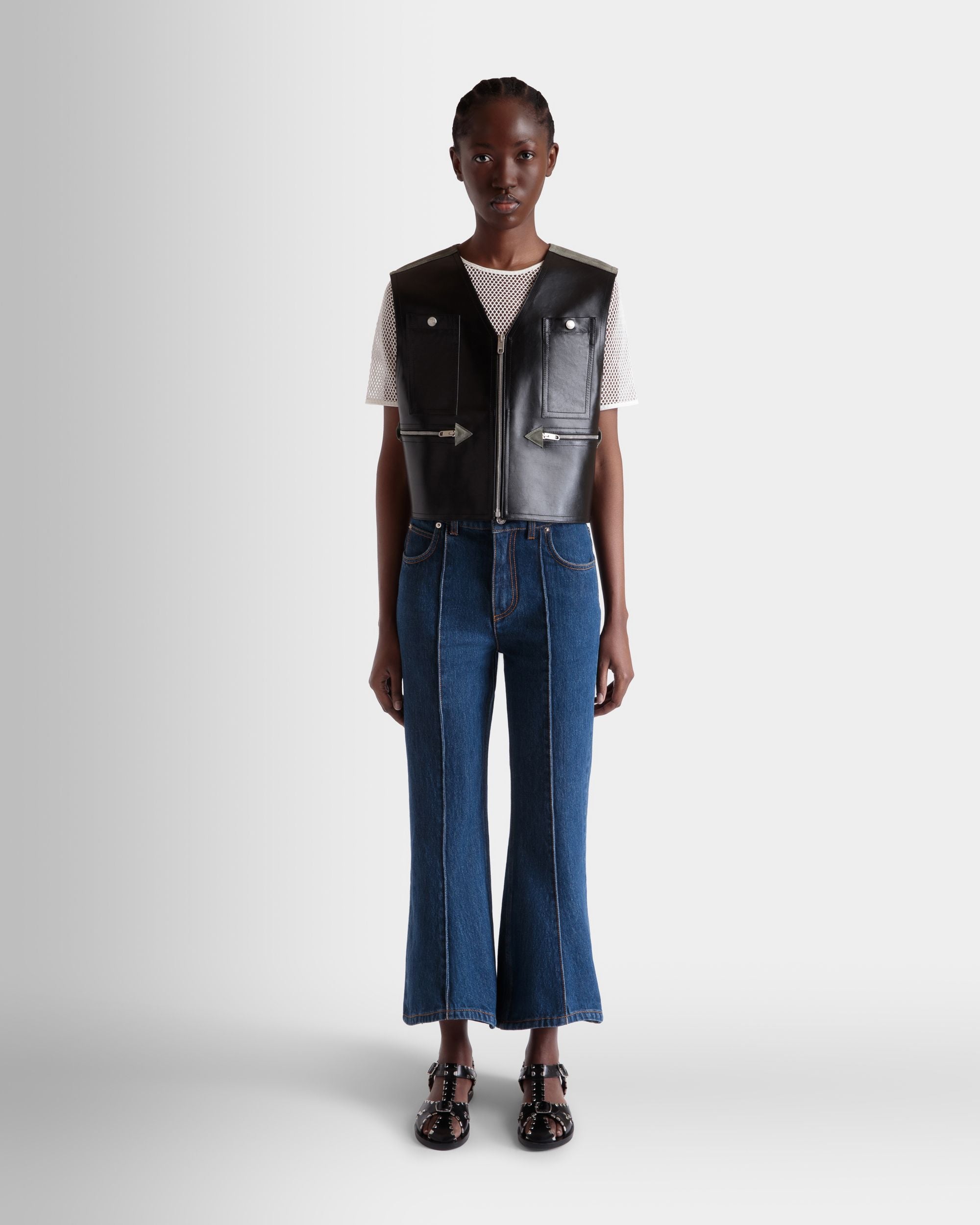 Gilet In Pelle Nera - Donna - Bally - 02