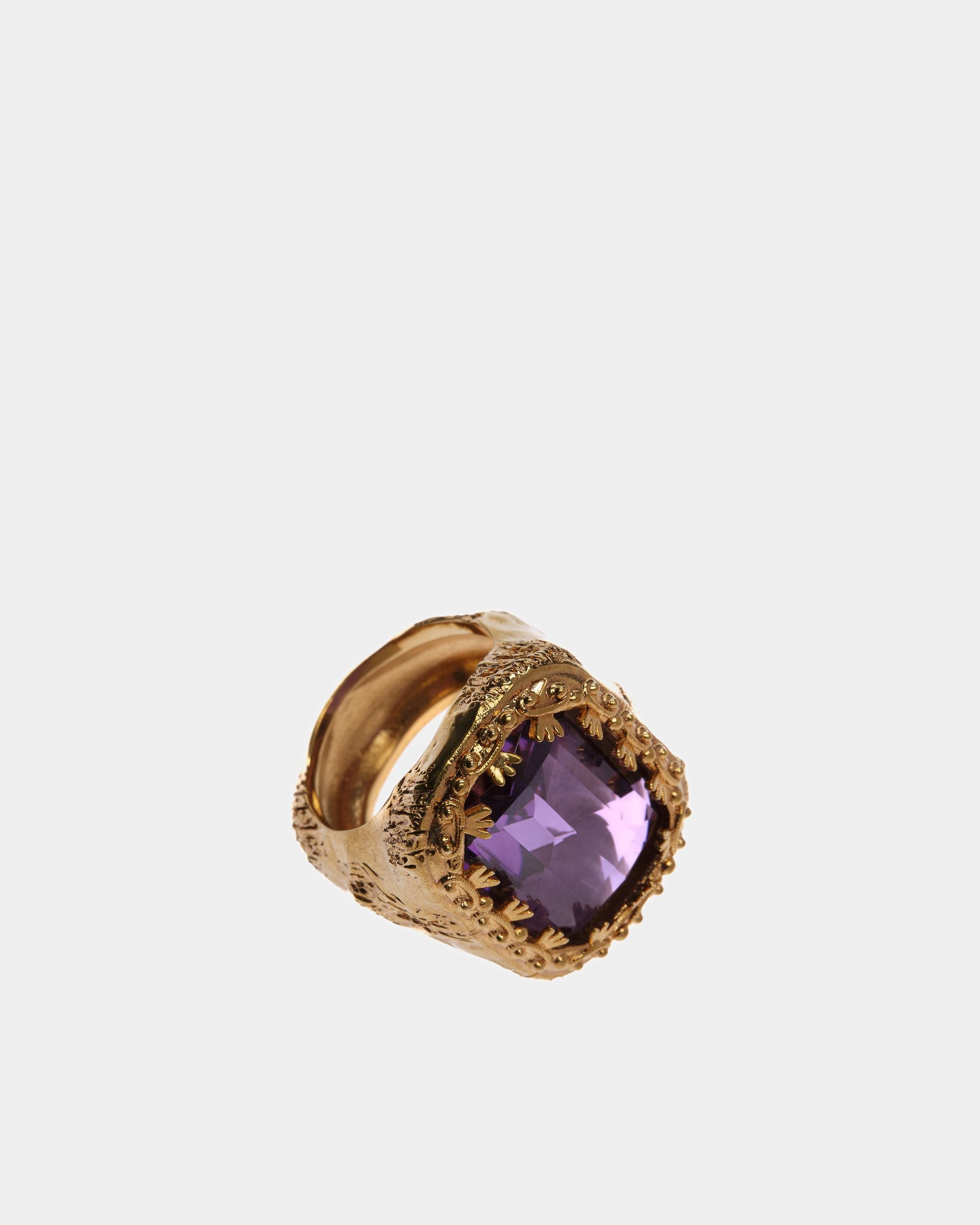 Anello Con Pietra In Color Ametista - Donna - Bally - 01