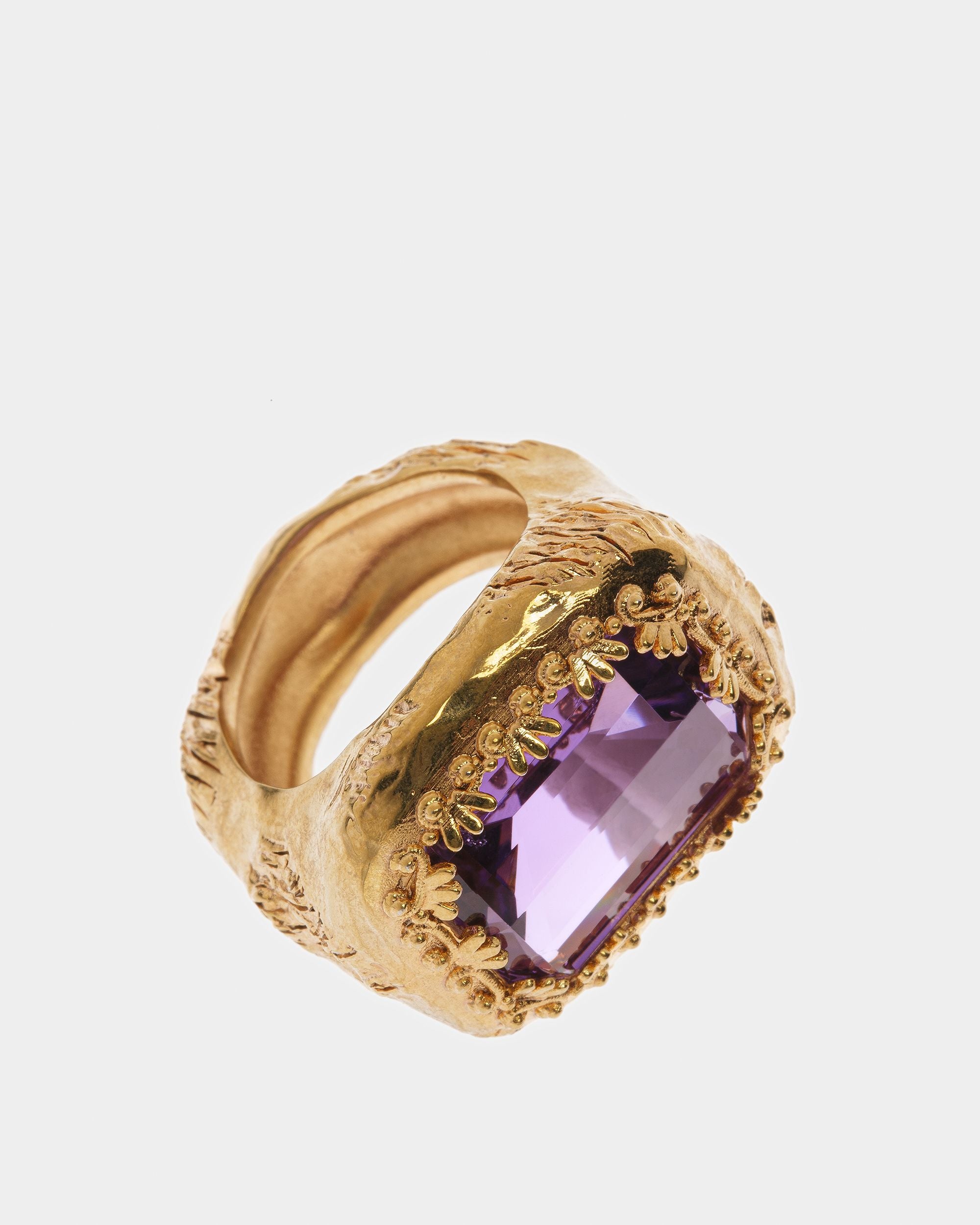 Anello Con Pietra In Color Ametista - Donna - Bally - 01
