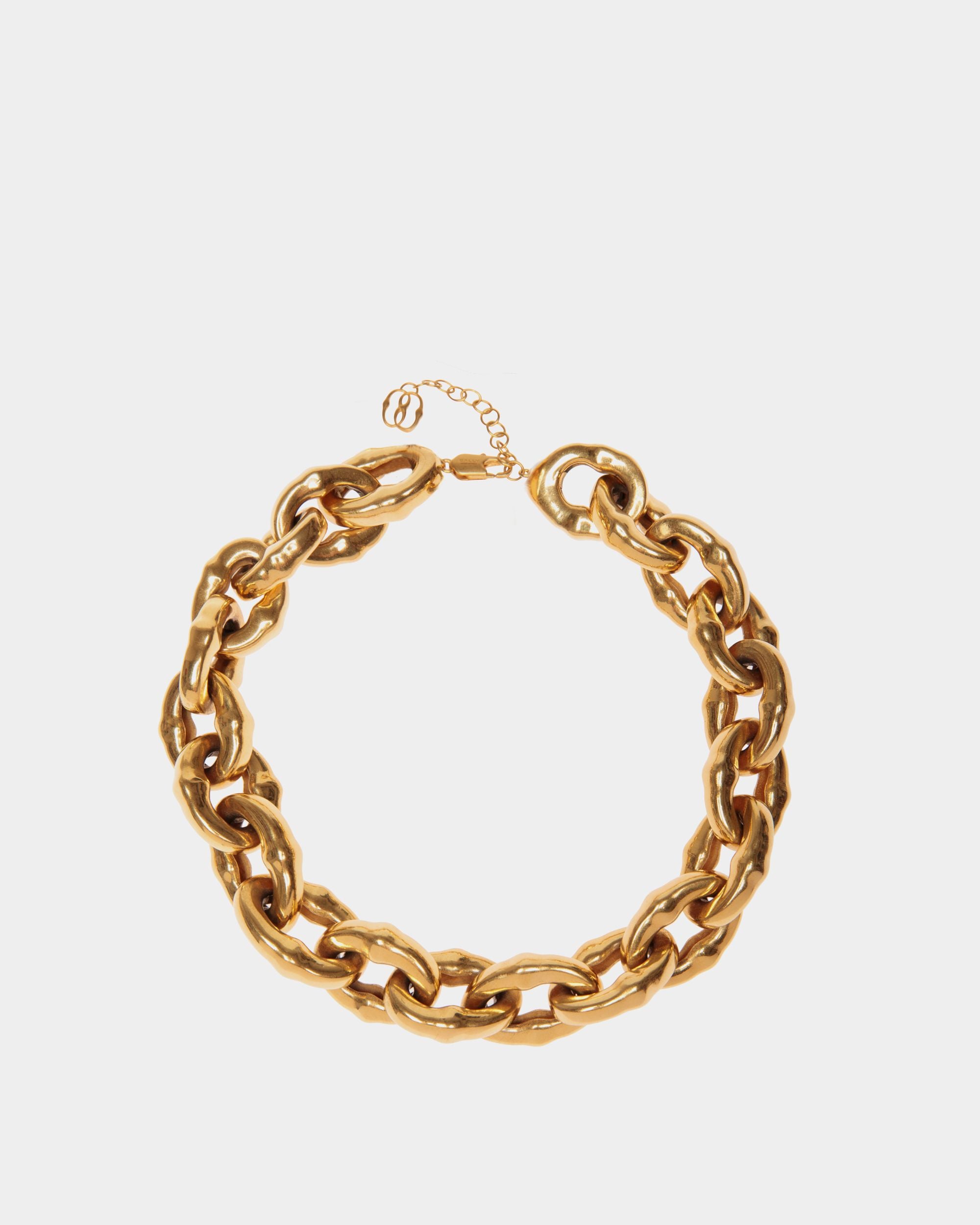 Collana Choker A Catena In Oro Martellato - Donna - Bally - 01