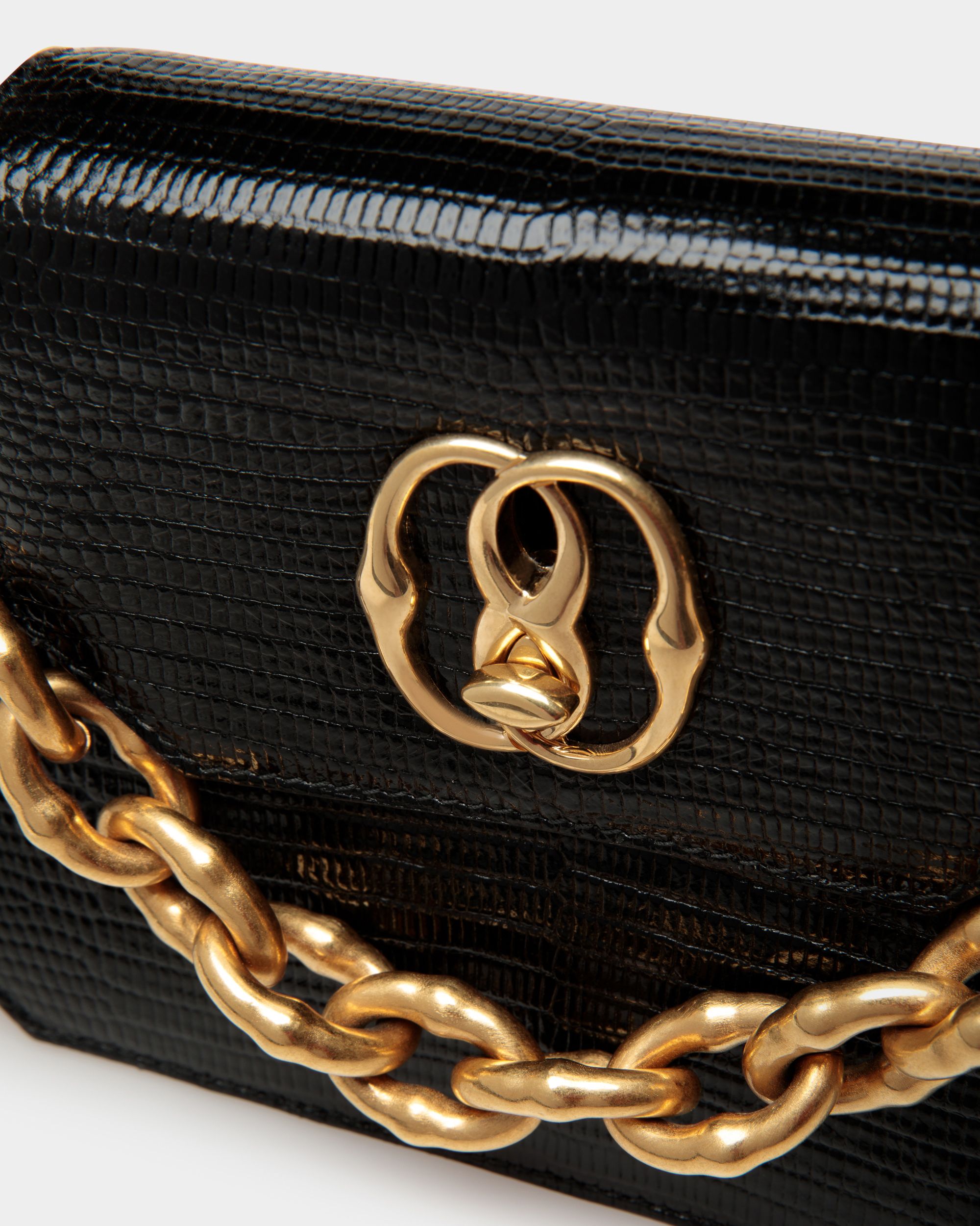 Borsa Emblem Octogone In Pelle Nera - Donna - Bally - 04