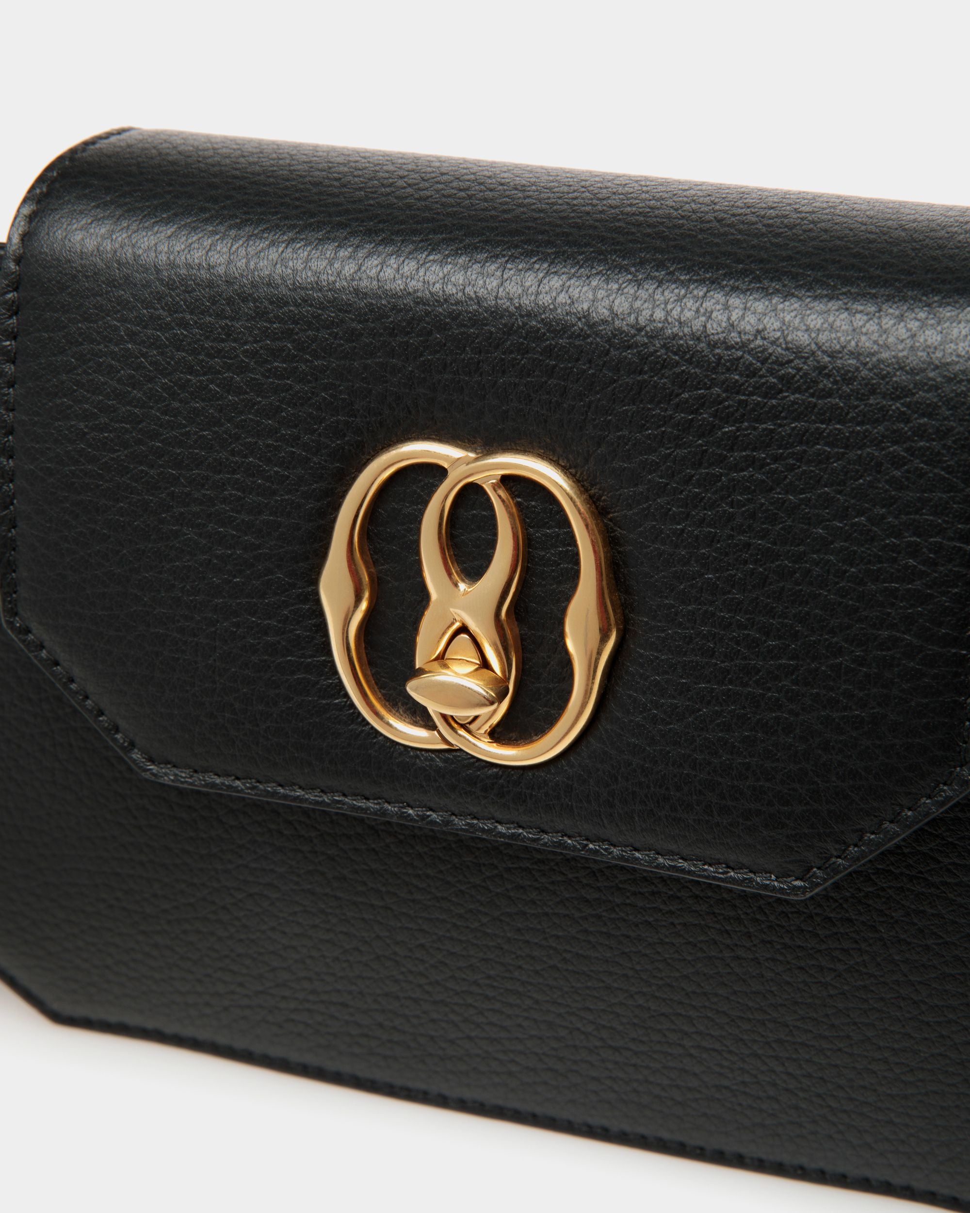 Borsa Emblem Octogone In Pelle Nera - Donna - Bally - 05
