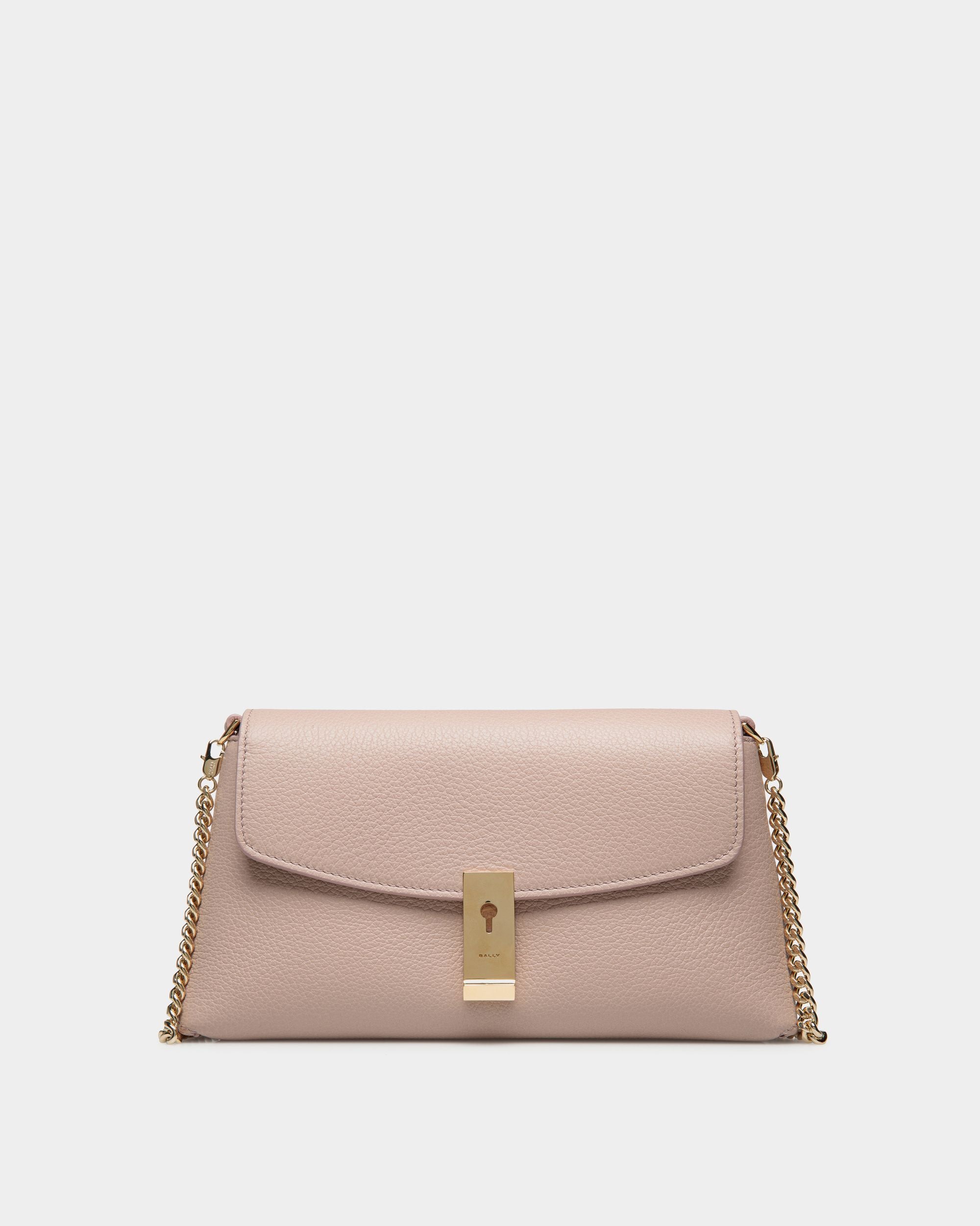 Borsa Mini Multifunzione Lock Me In Pelle Zigrinata Beige Chiaro - Donna - Bally - 01