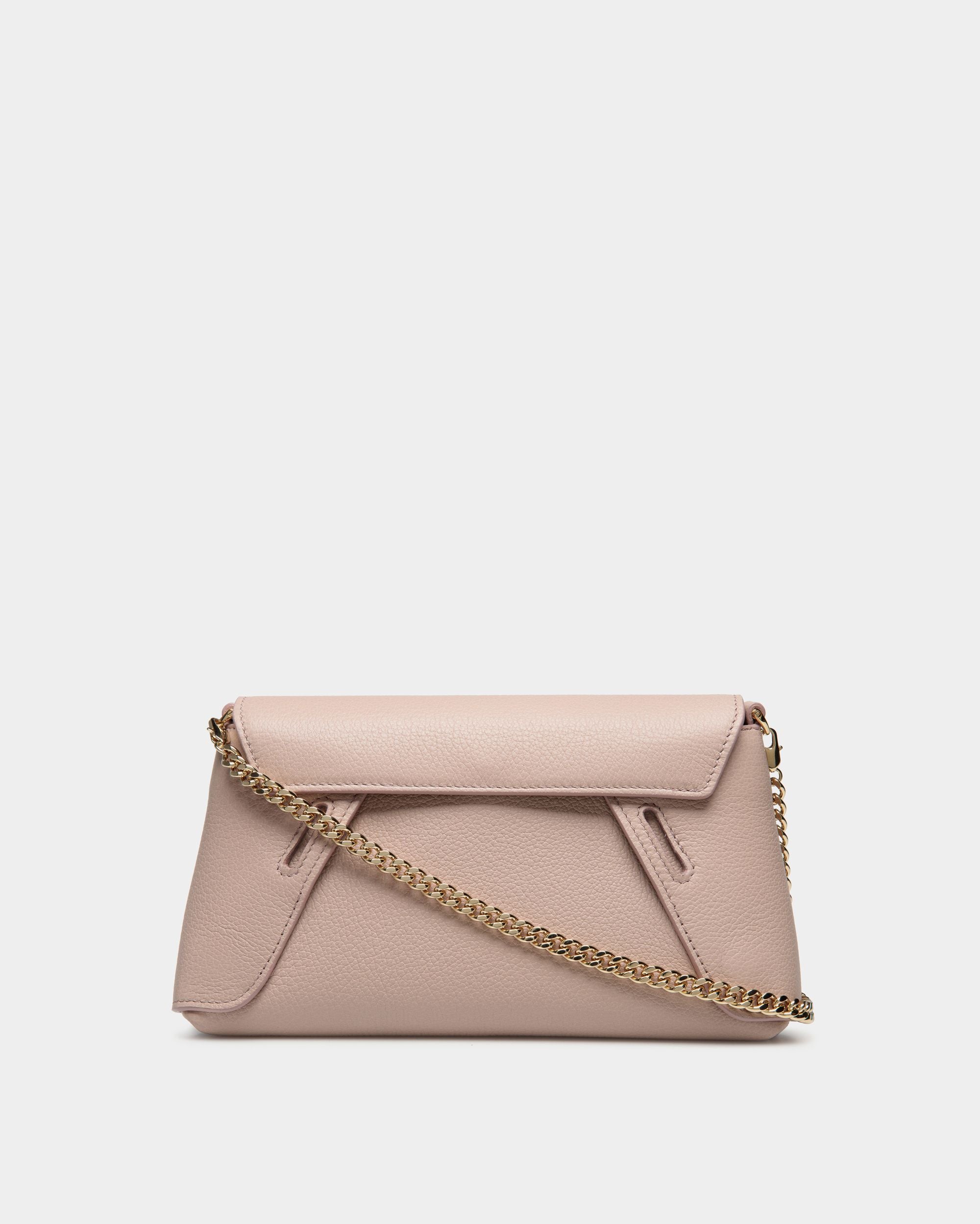 Borsa Mini Multifunzione Lock Me In Pelle Zigrinata Beige Chiaro - Donna - Bally - 02