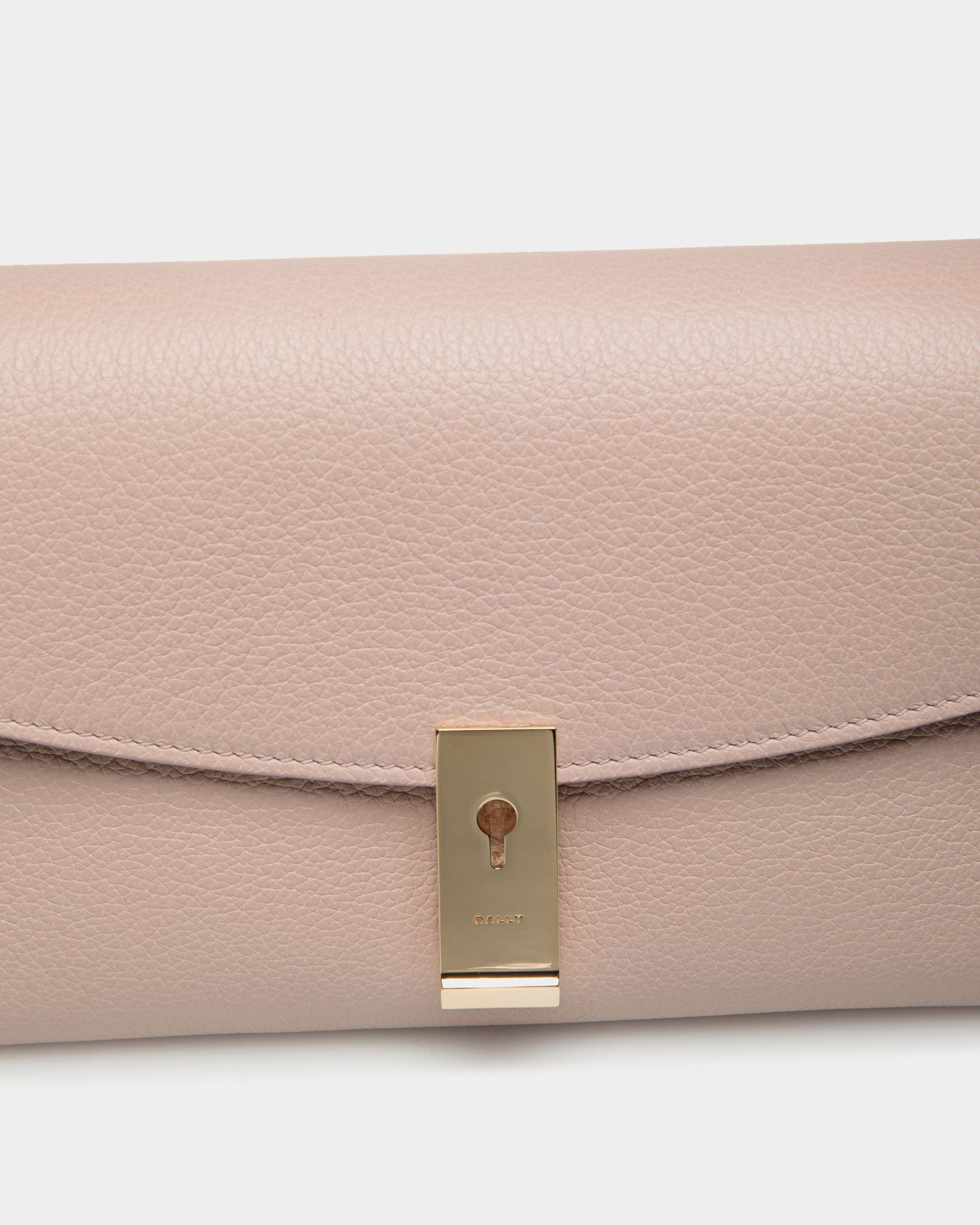 Borsa Mini Multifunzione Lock Me In Pelle Zigrinata Beige Chiaro - Donna - Bally - 04