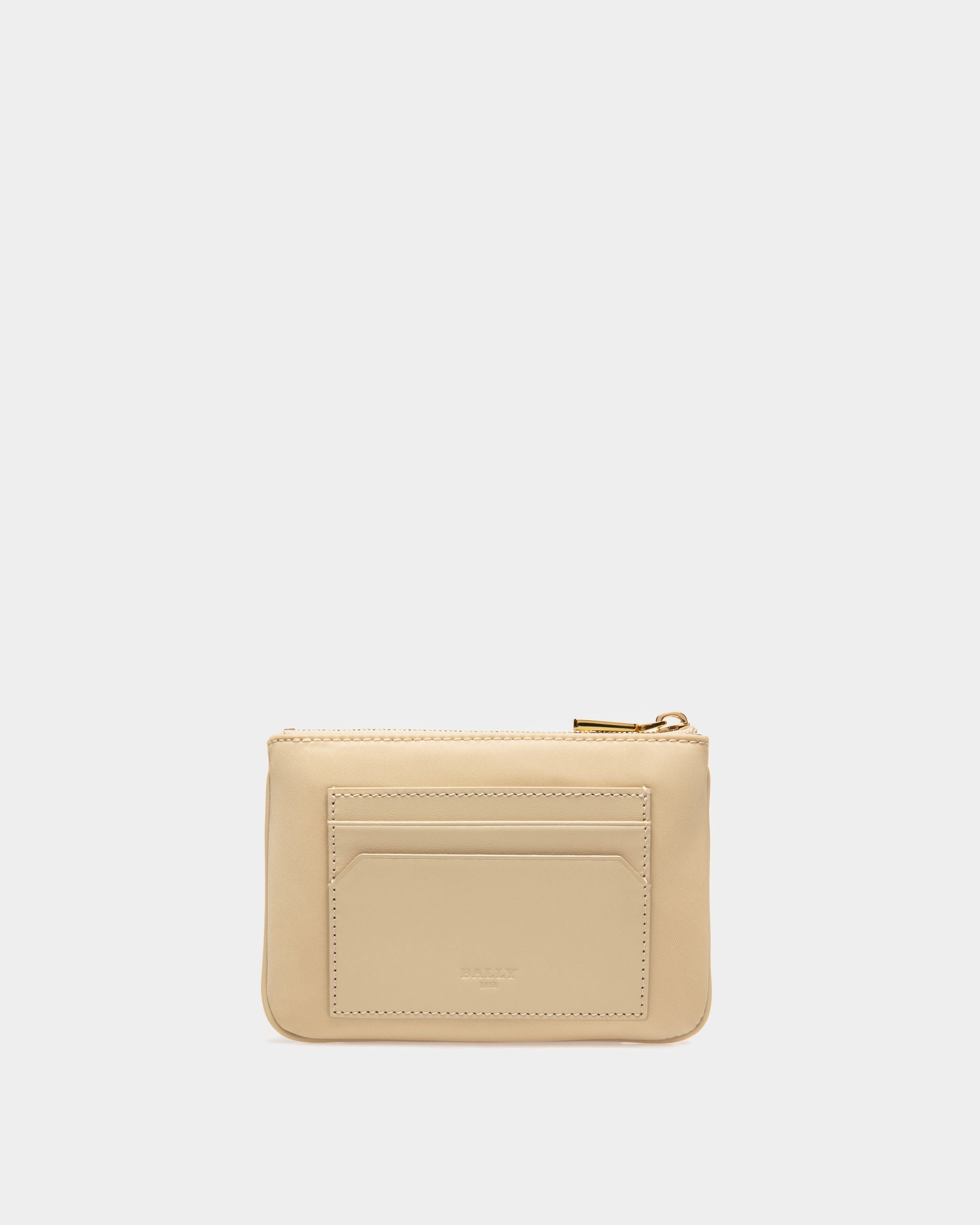 Evod Portafoglio In Nylon Riciclato E Pelle Beige Chiaro - Donna - Bally - 02