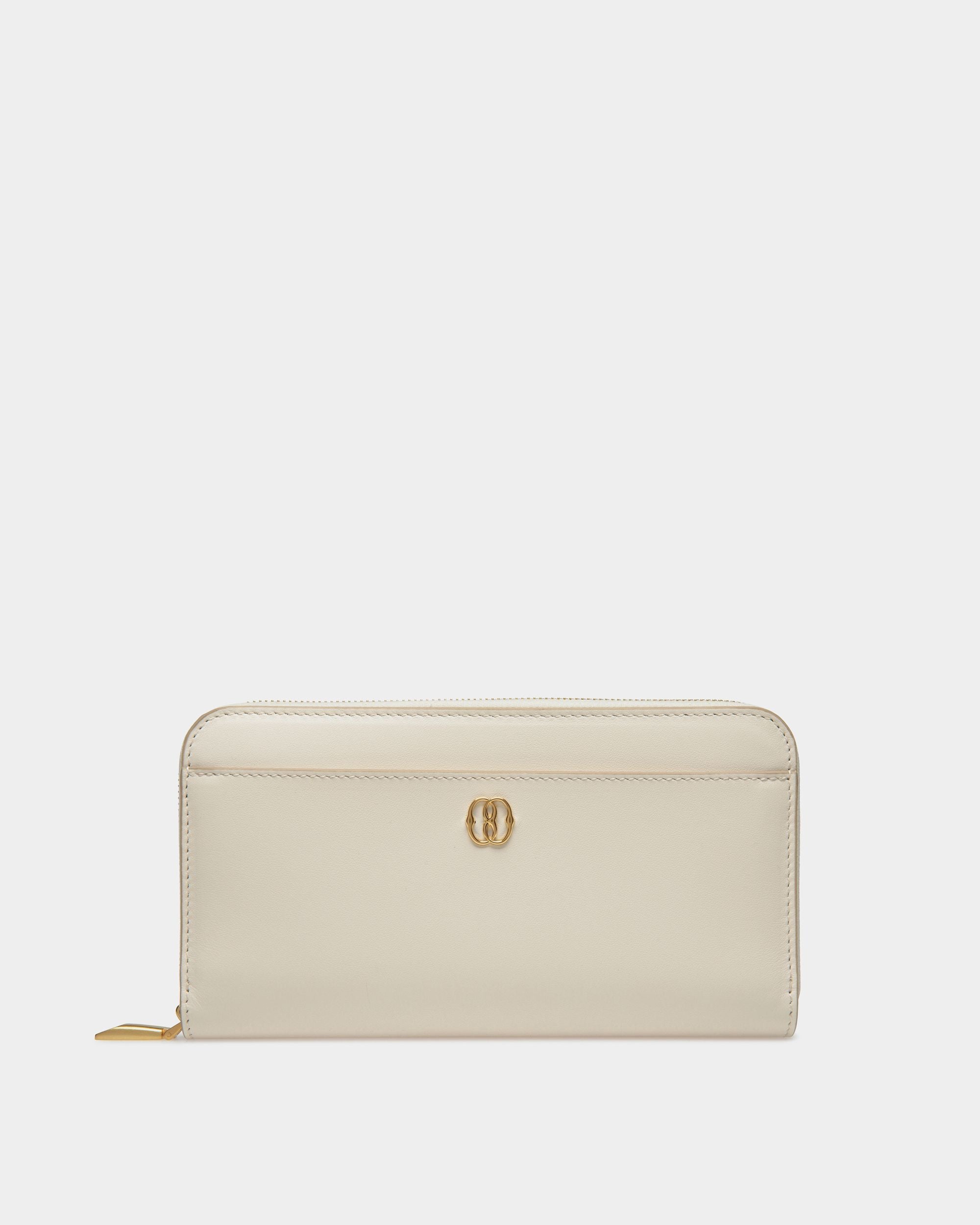 Portafoglio Lungo Emblem In Pelle Bianca - Donna - Bally - 01