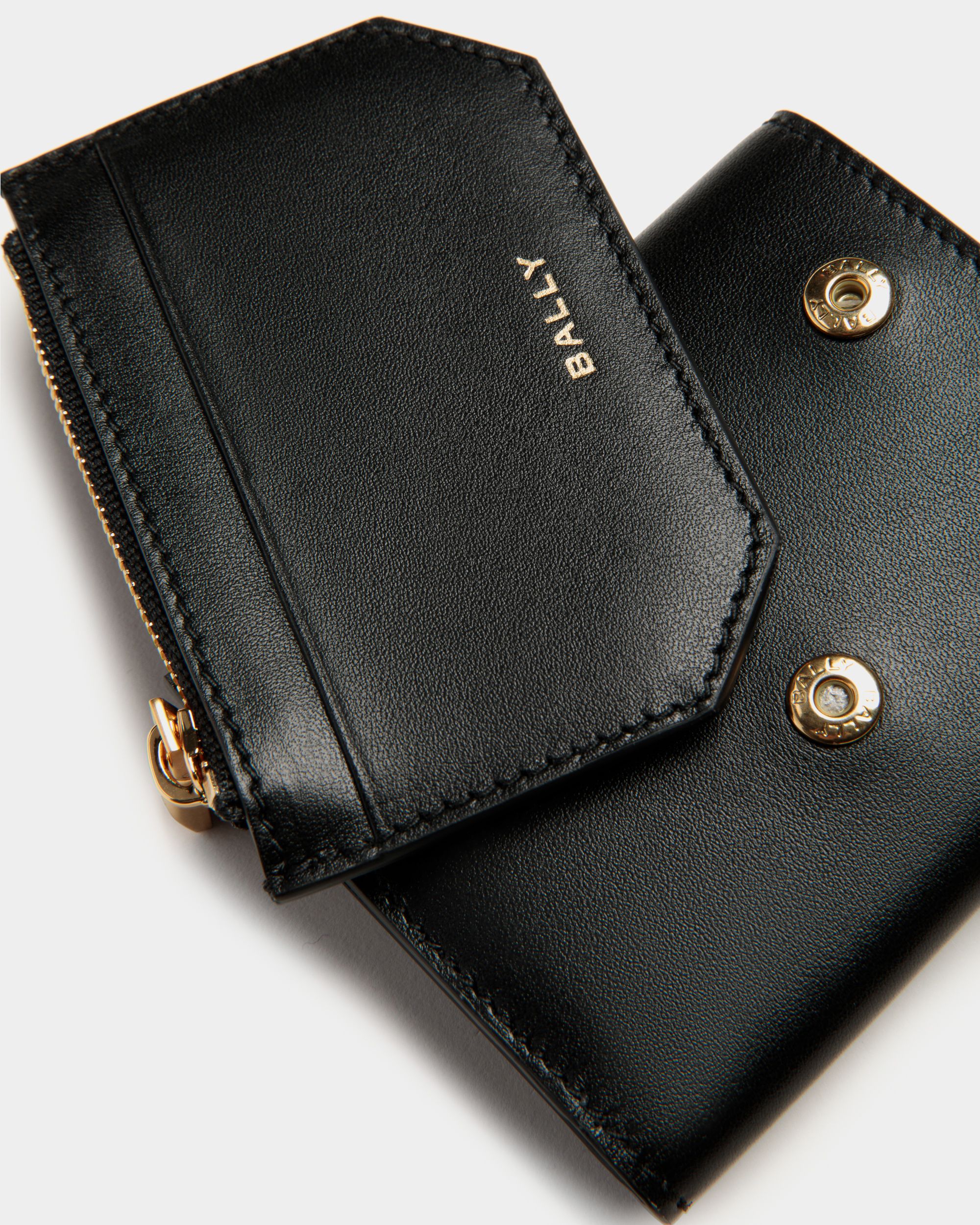Portafoglio Emblem In Pelle Nera - Donna - Bally - 04