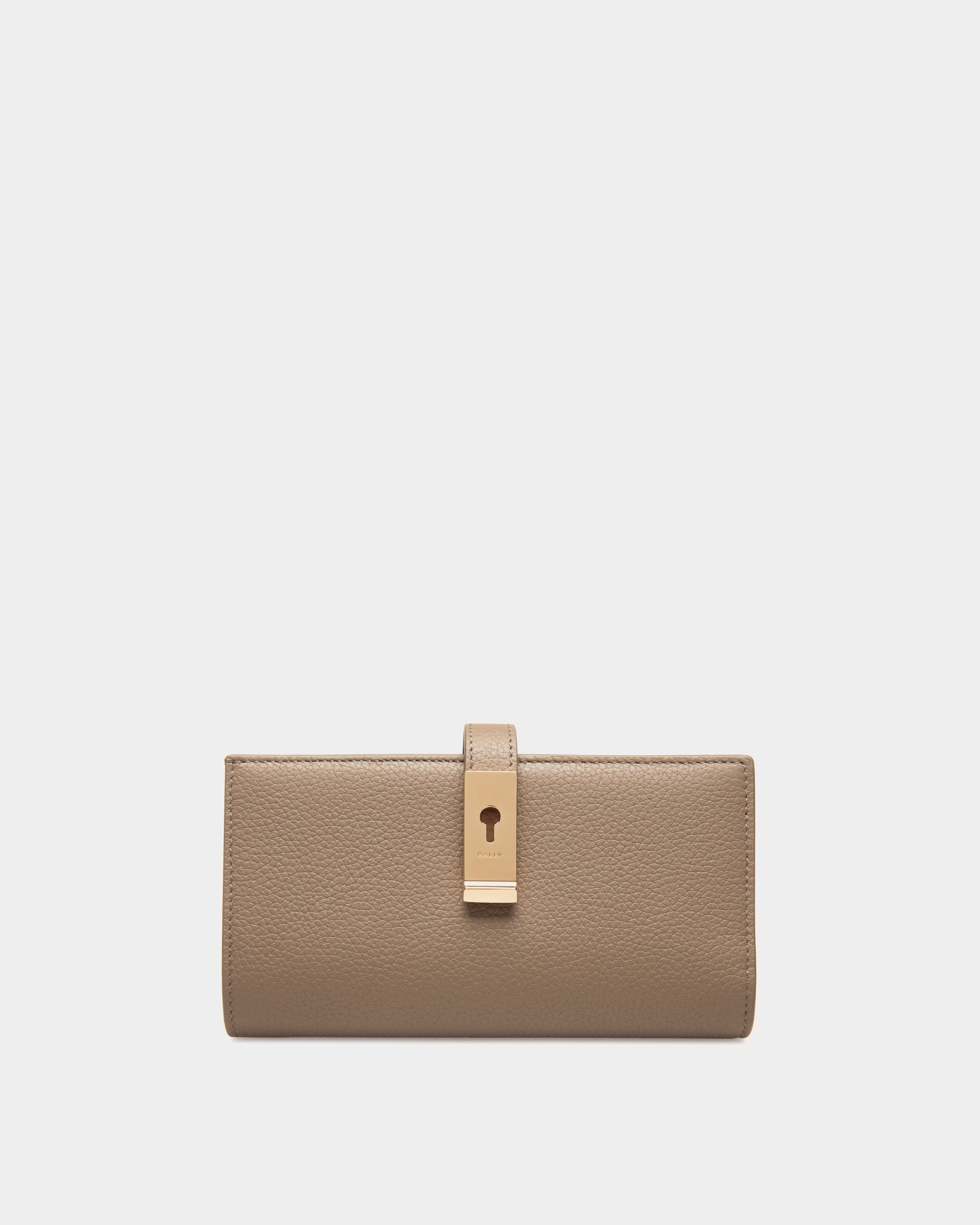 Portafoglio Lungo Lock Me In Pelle Granata Grigio Talpa - Donna - Bally - 01