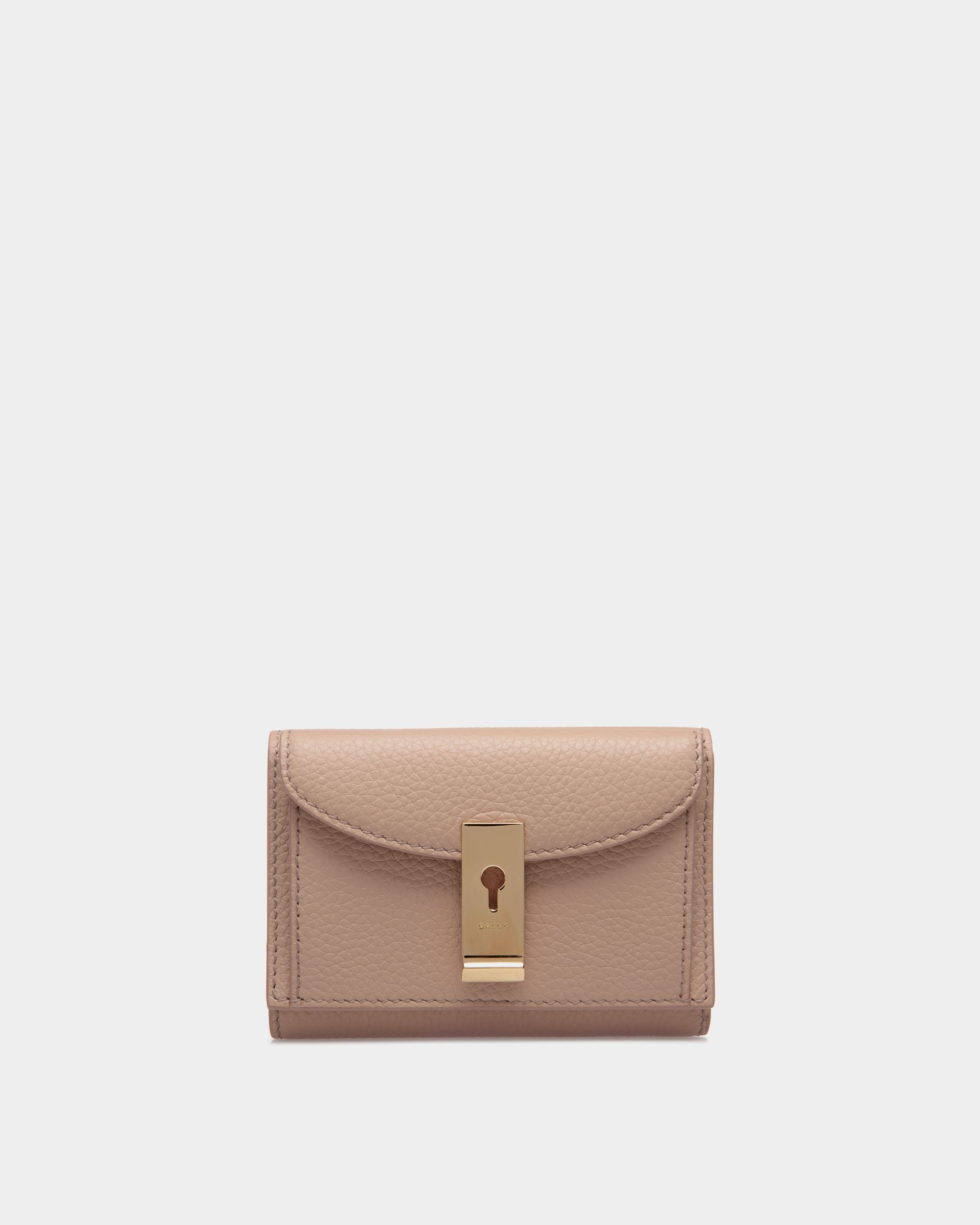 Portafoglio Lock Me In Pelle Granata Light Beige - Donna - Bally - 01