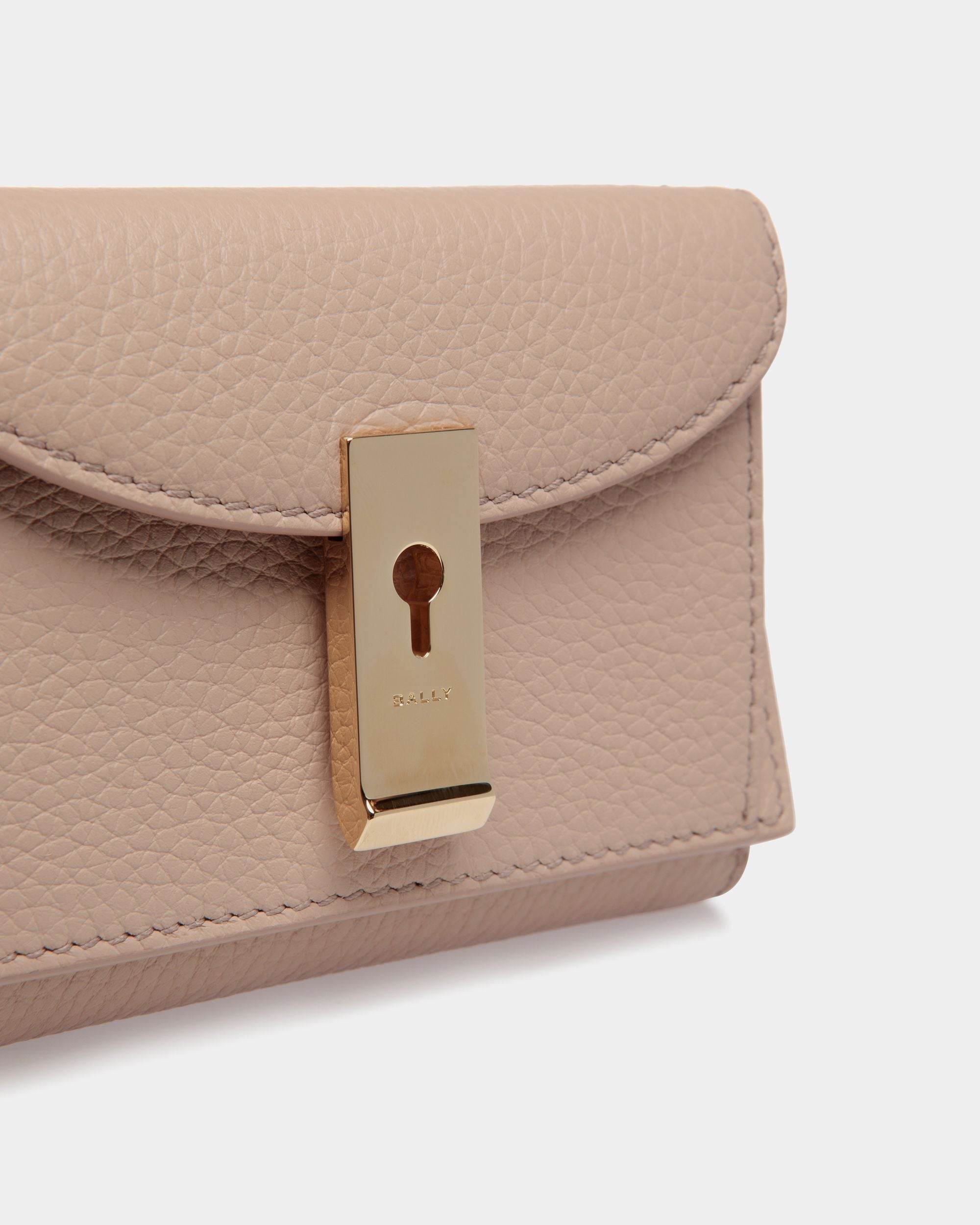 Portafoglio Lock Me In Pelle Granata Light Beige - Donna - Bally - 04
