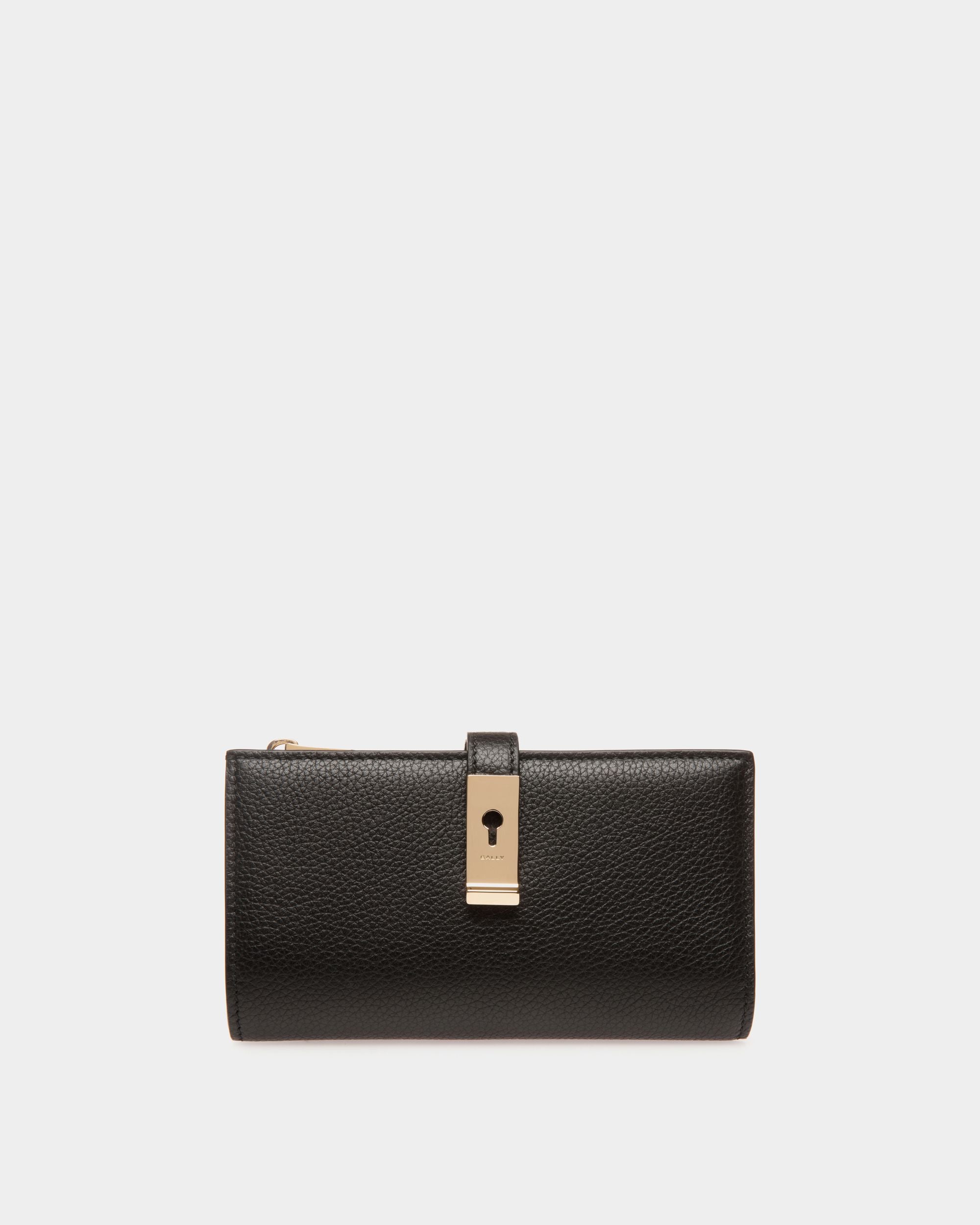 Portafoglio Lungo Lock Me In Pelle Granata Nera - Donna - Bally - 01