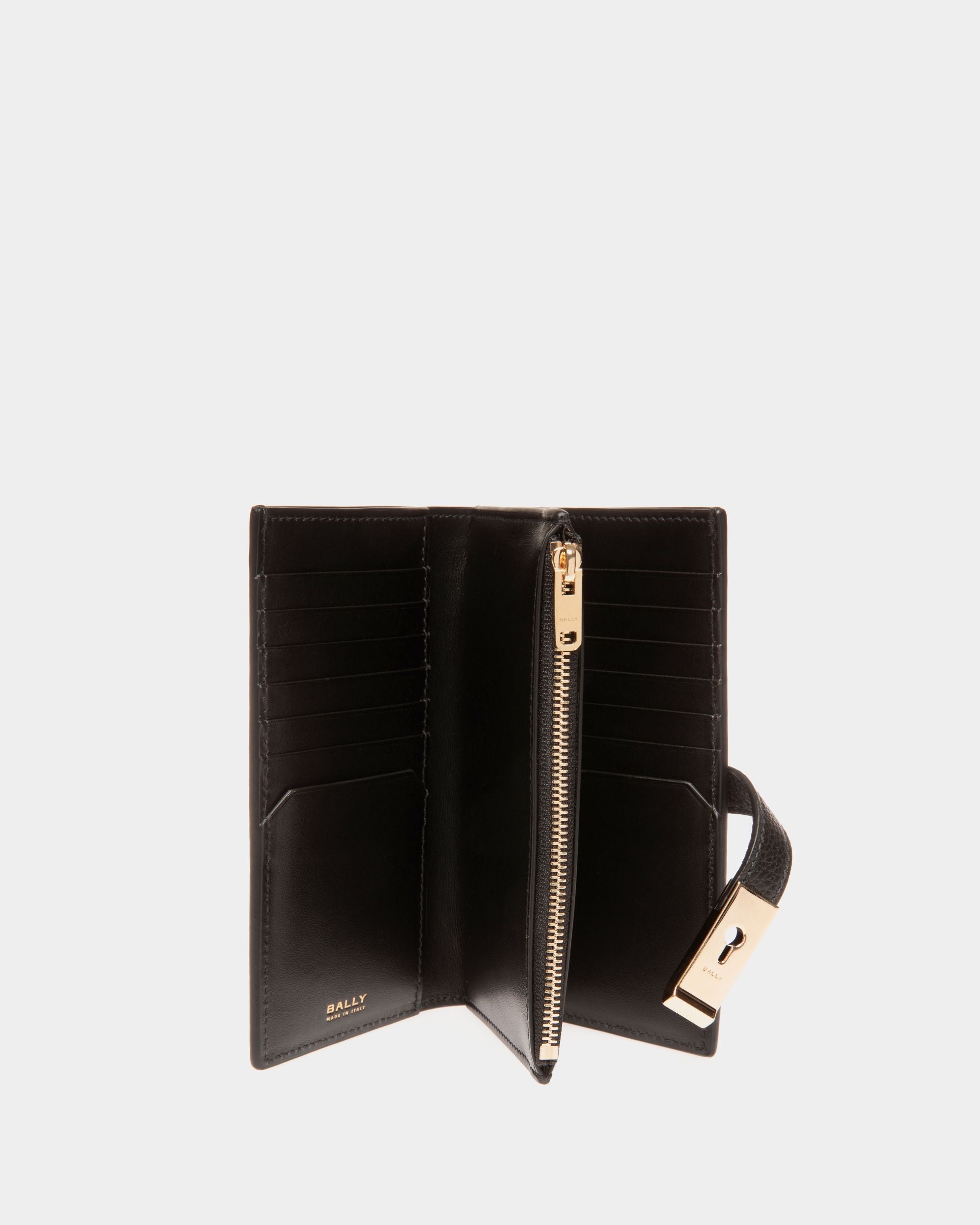 Portafoglio Lungo Lock Me In Pelle Granata Nera - Donna - Bally - 03