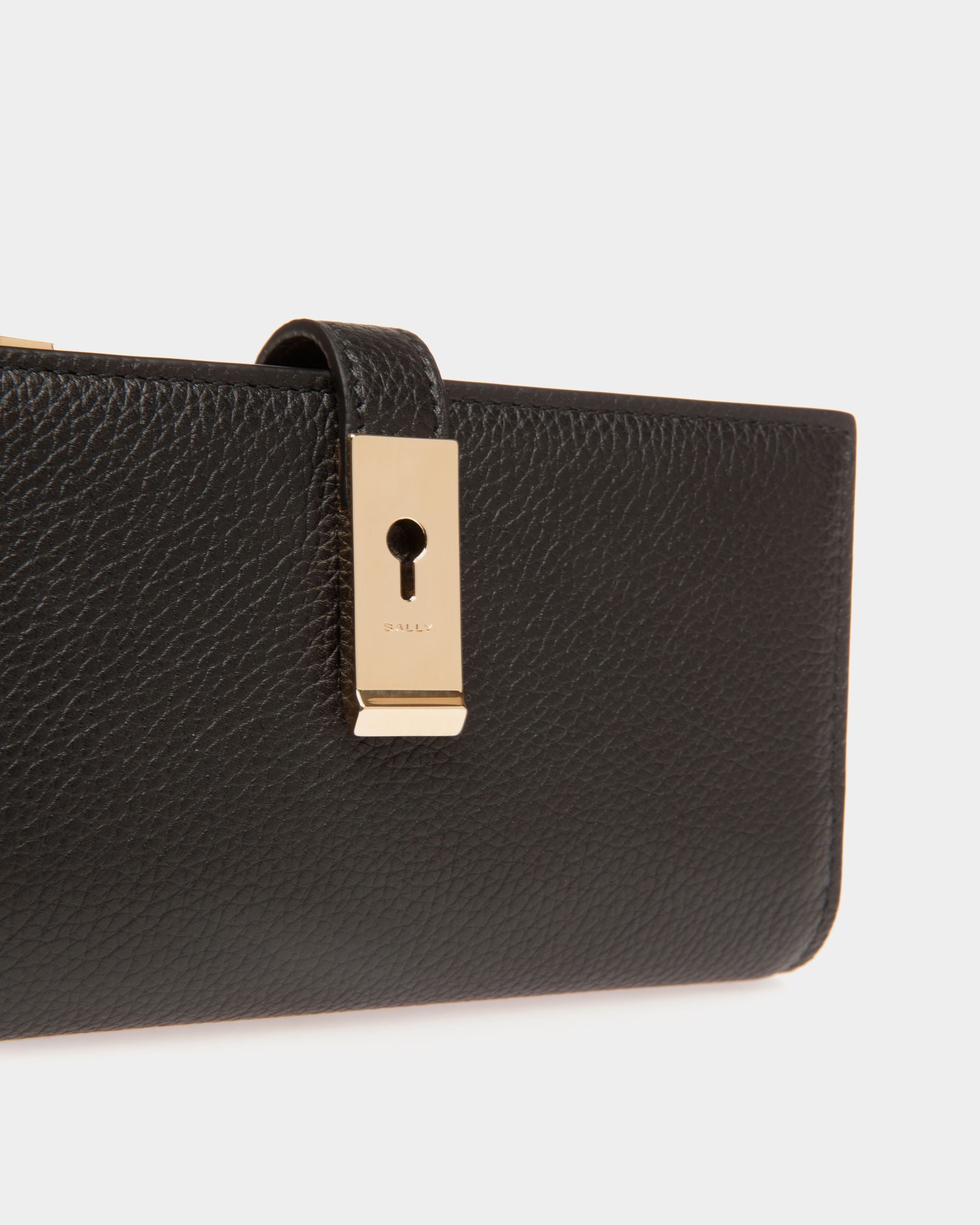 Portafoglio Lungo Lock Me In Pelle Granata Nera - Donna - Bally - 04