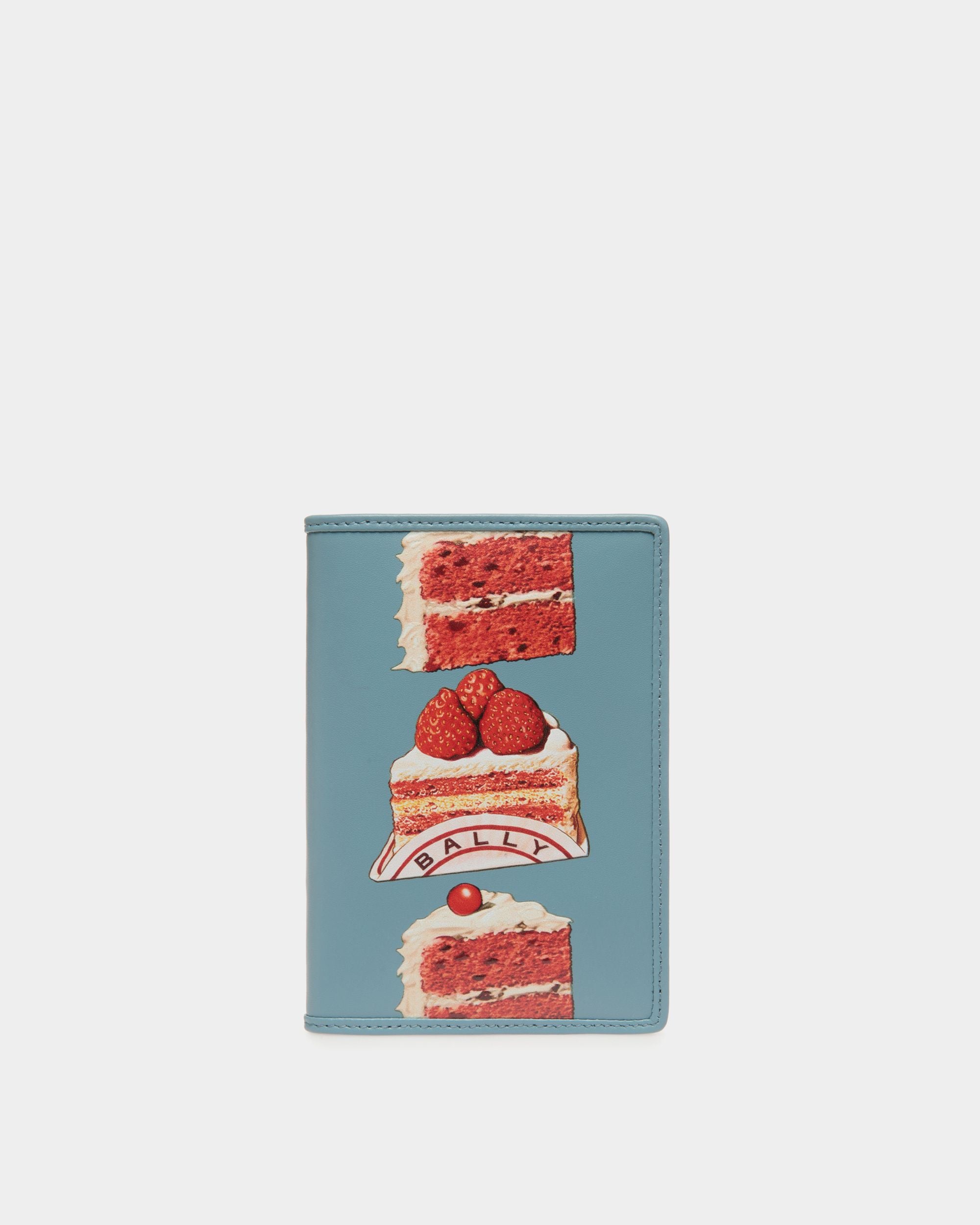 Custodia Per Passaporto In Pelle Medium Blue Con Stampa Bally Cake - Donna - Bally - 01