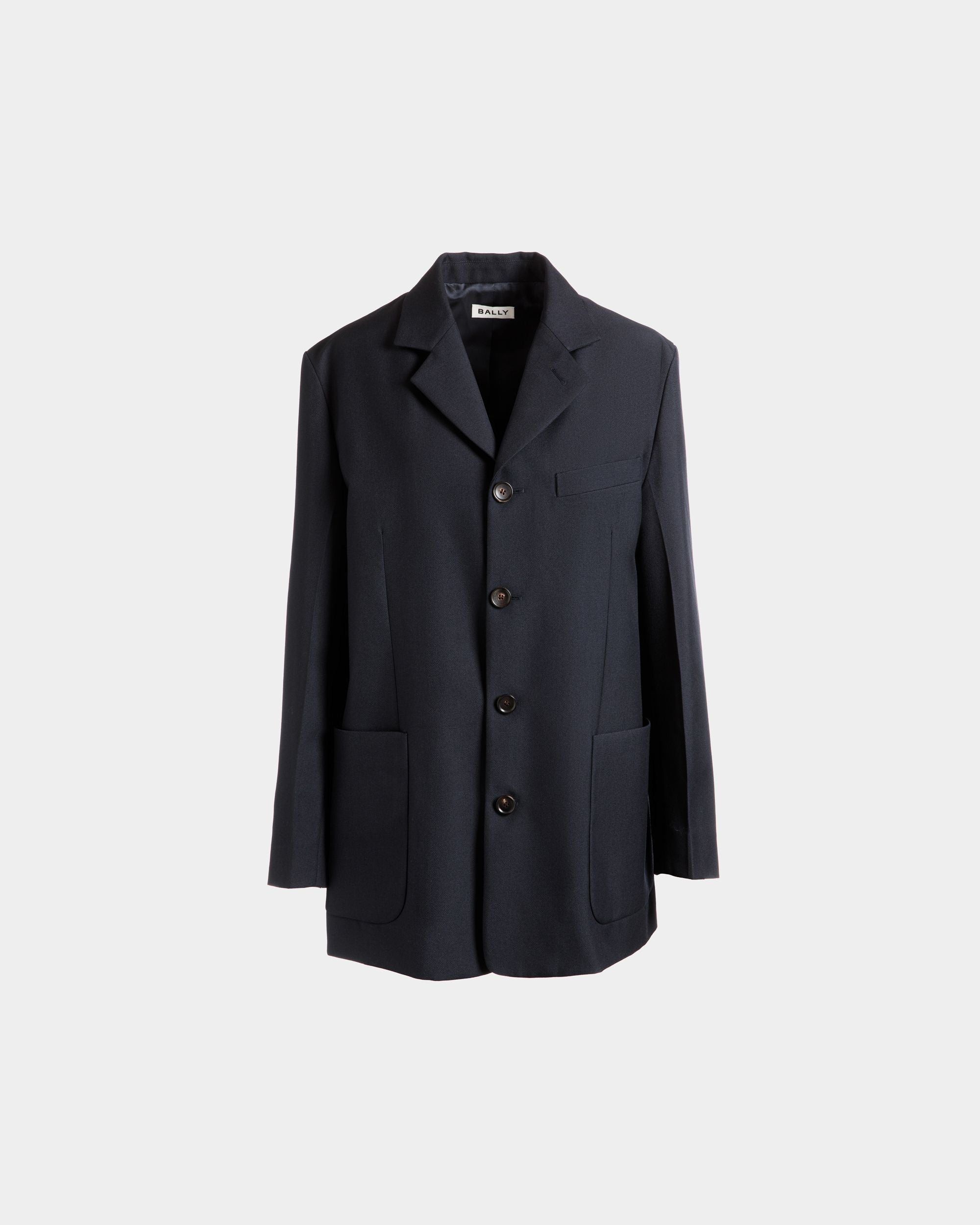 Giacca Monopetto In Misto Lana Navy Blue - Donna - Bally - 01