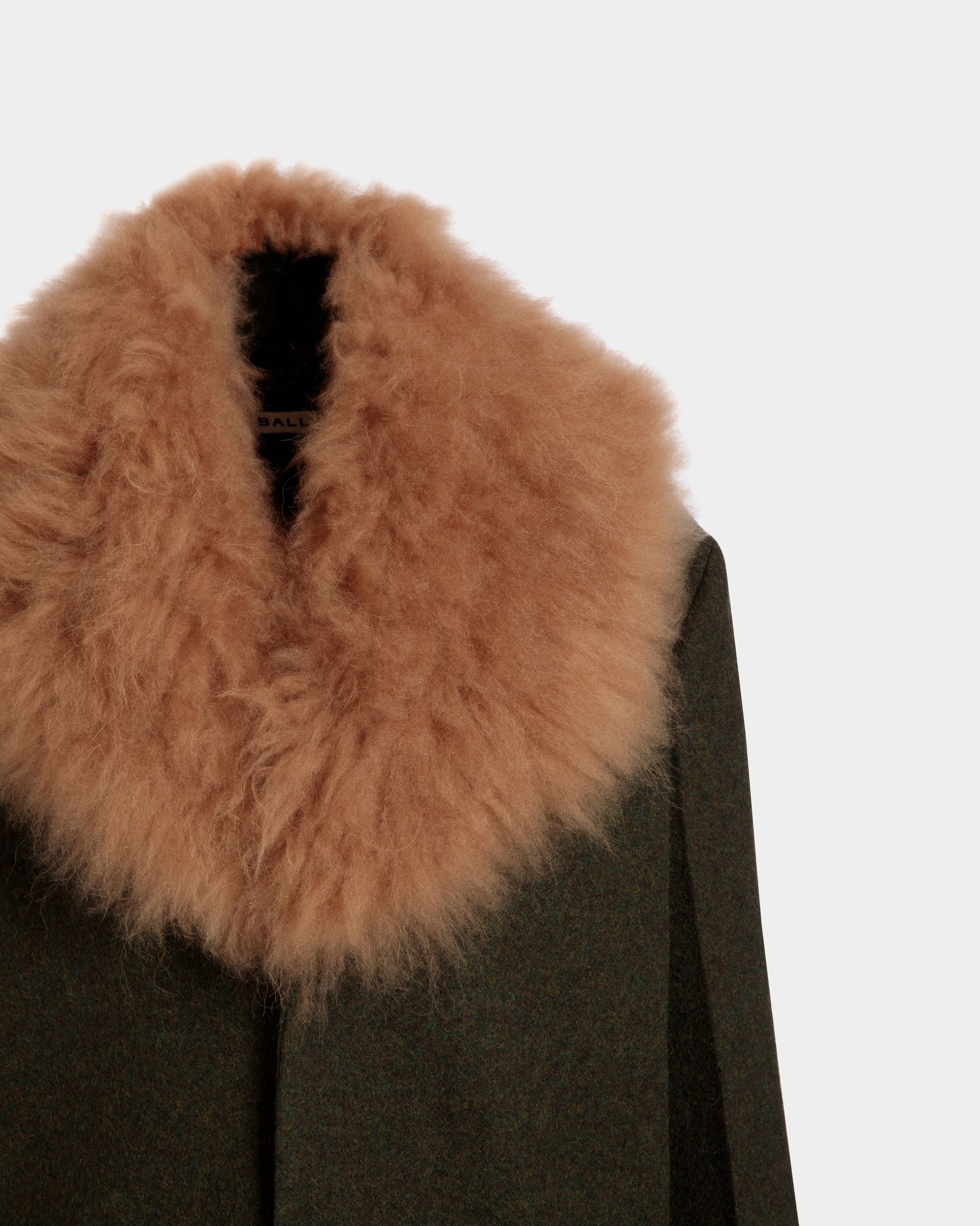 Single-Breasted Coat In Dark Green Wool - Donna - Bally - 04