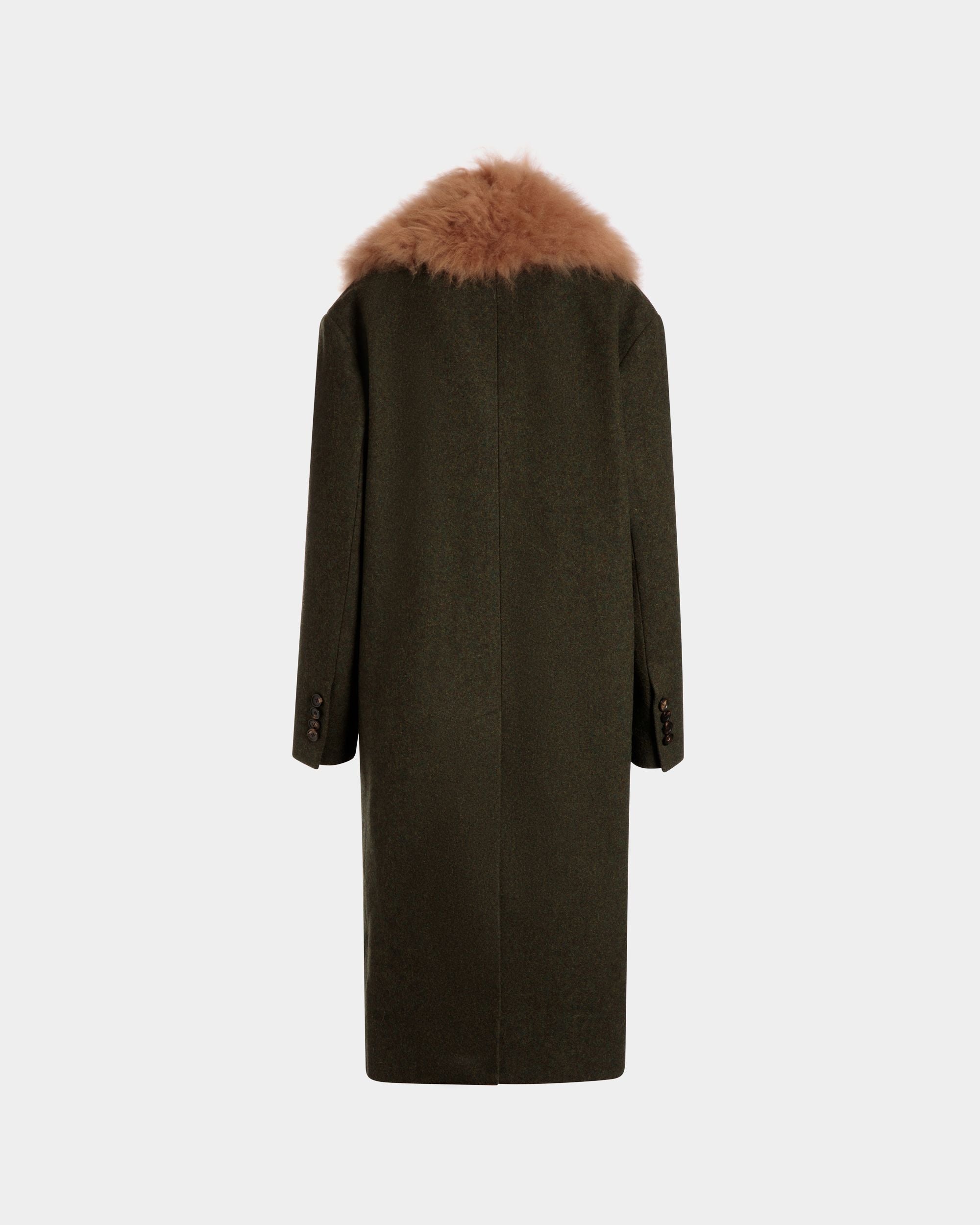 Single-Breasted Coat In Dark Green Wool - Donna - Bally - 07