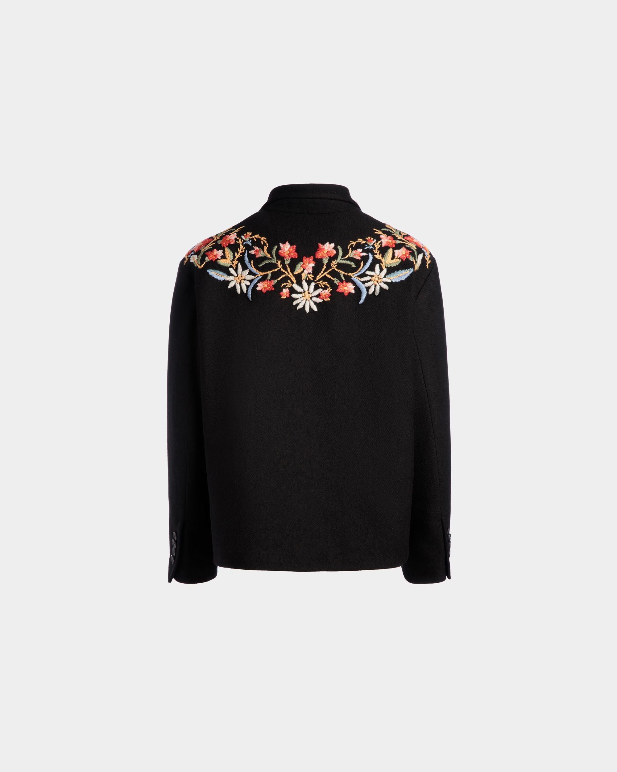 Giacca Winter Capsule In Misto Lana Nero Con Ricamo Alpine Flowers - Donna - Bally - 06