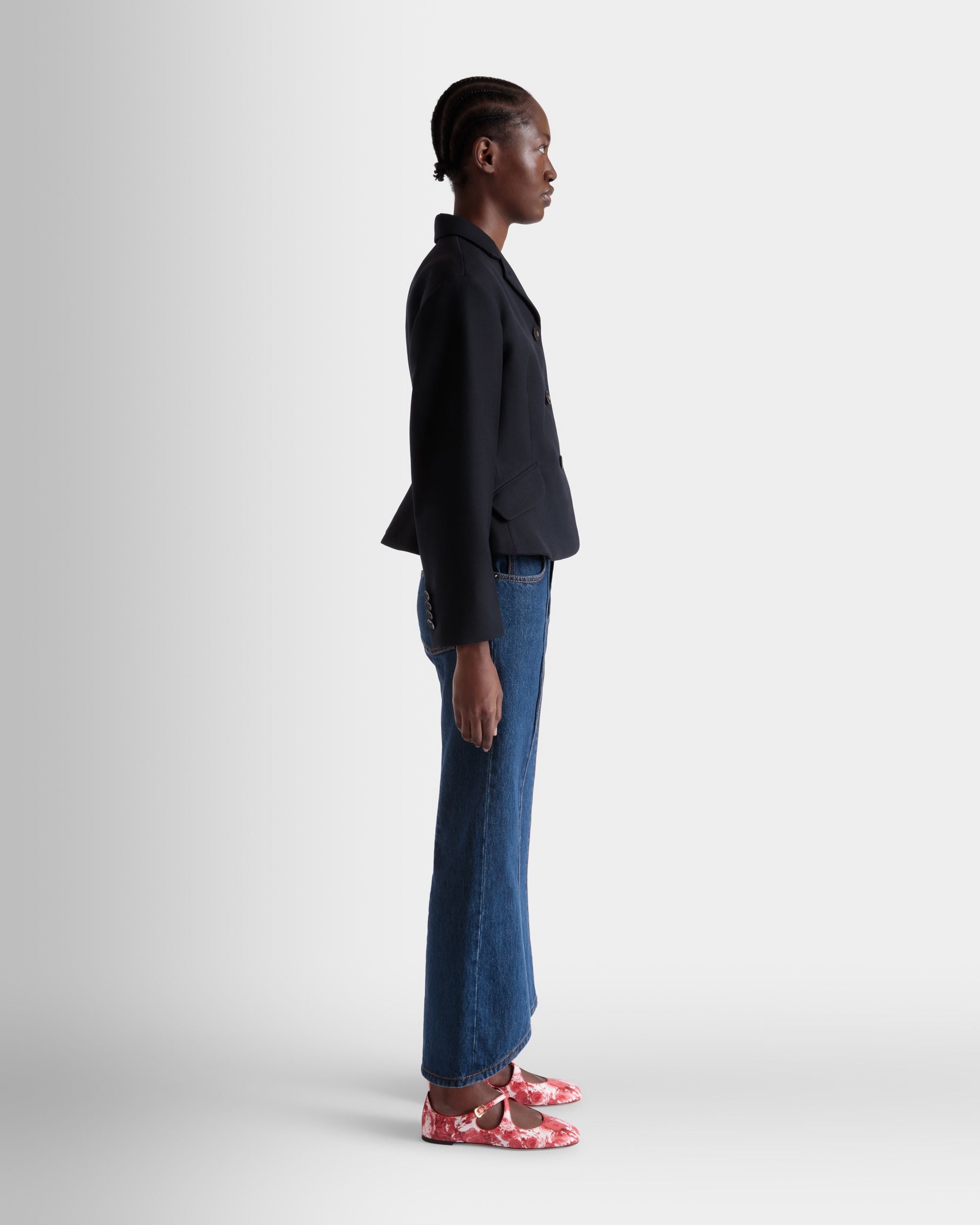 Blazer In Lana Navy Blue - Donna - Bally - 05