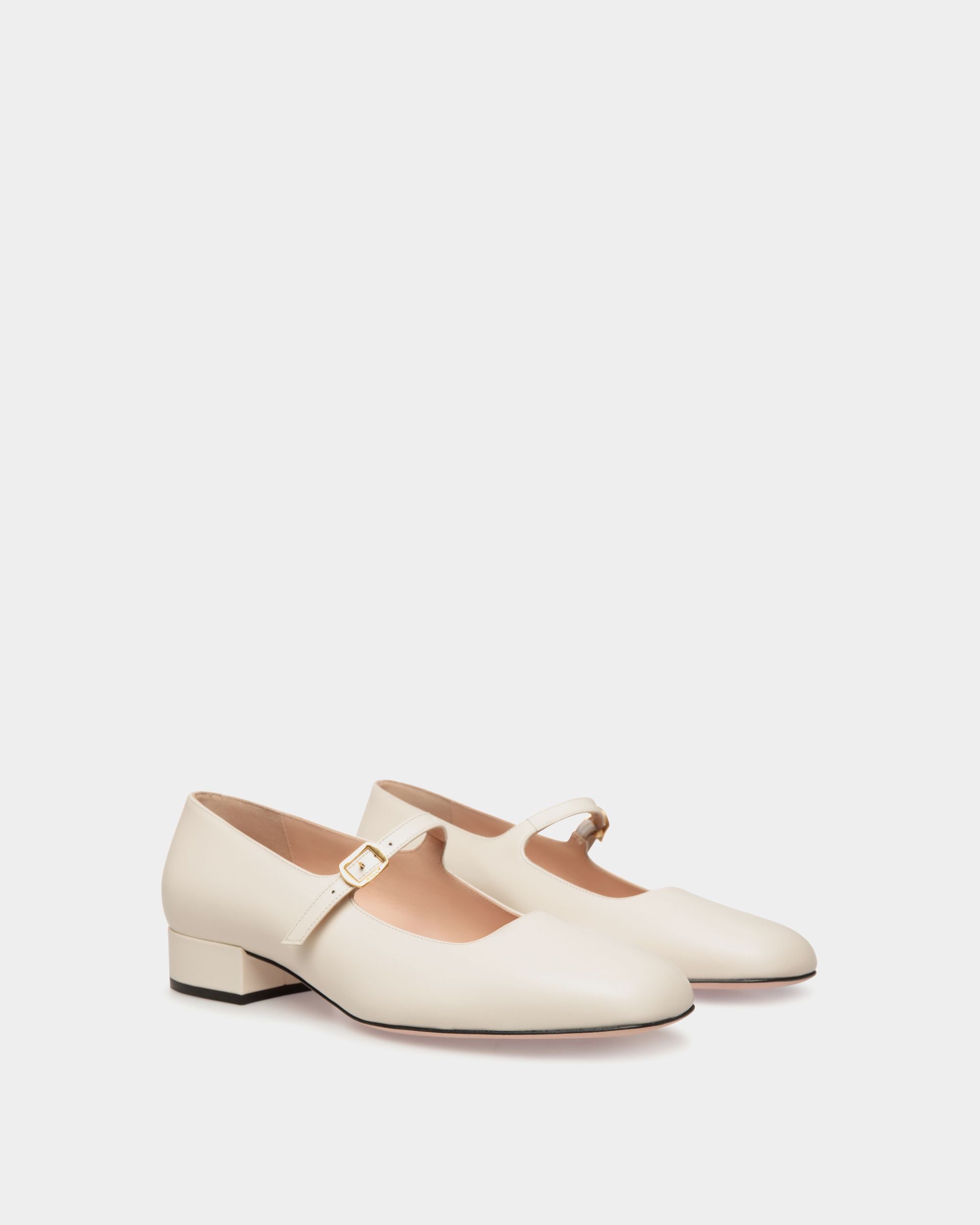 Décolleté Ballyrina In Pelle Bianca - Donna - Bally - 03