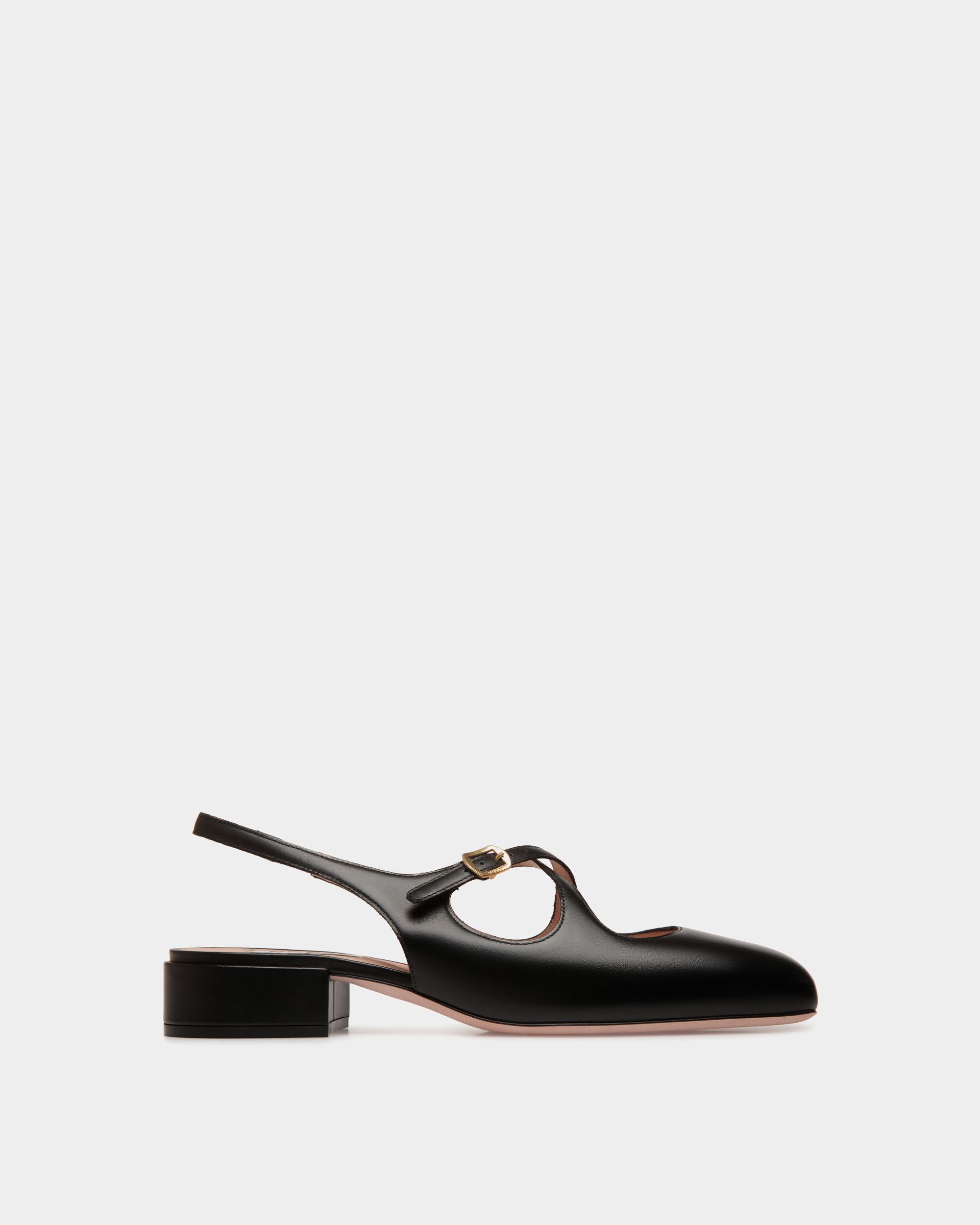 Décolleté Slingback Ballyrina In Pelle Nera - Donna - Bally - 01