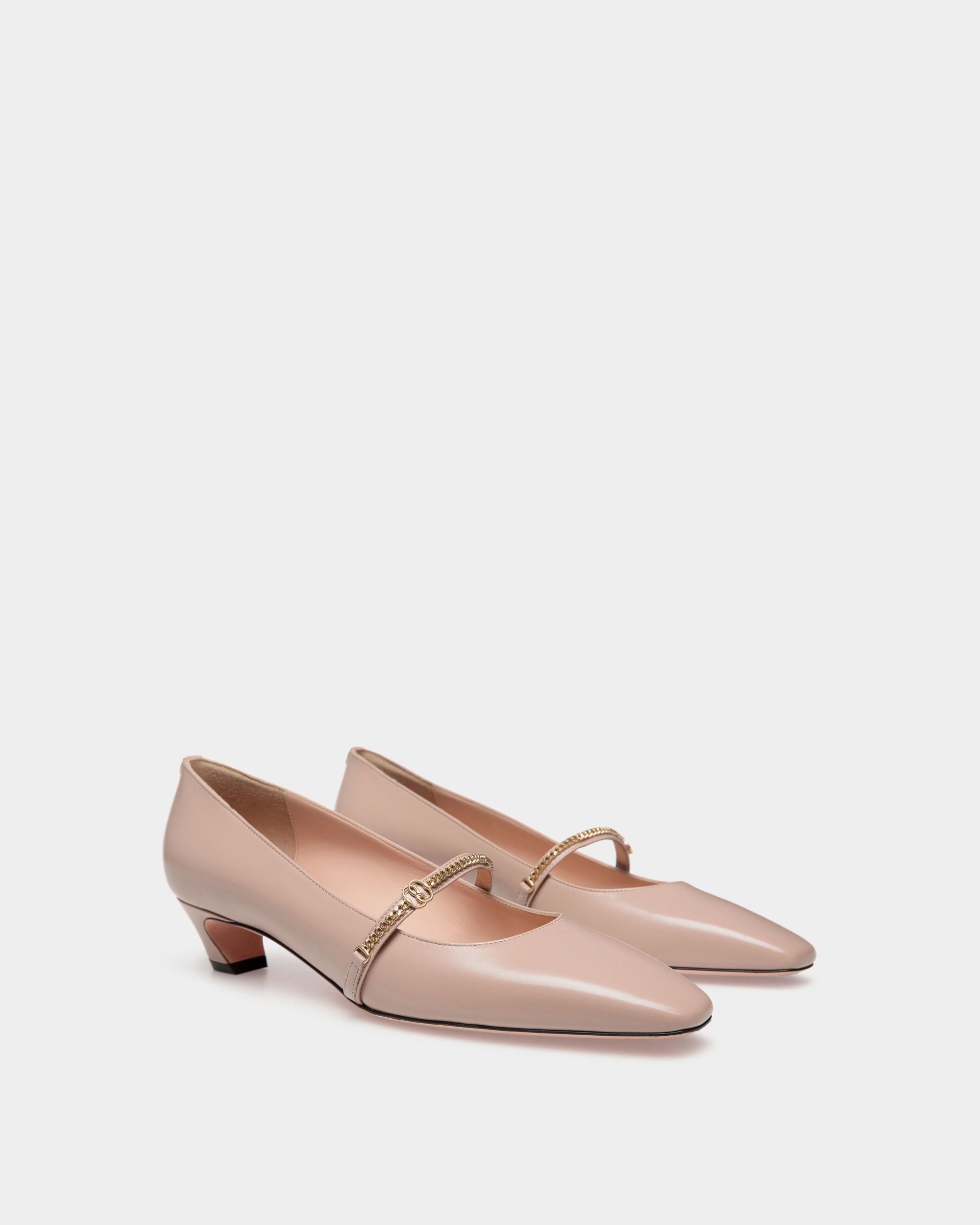 Décolleté Mary Jane Sylt In Pelle Spazzolata Beige Chiaro - Donna - Bally - 03