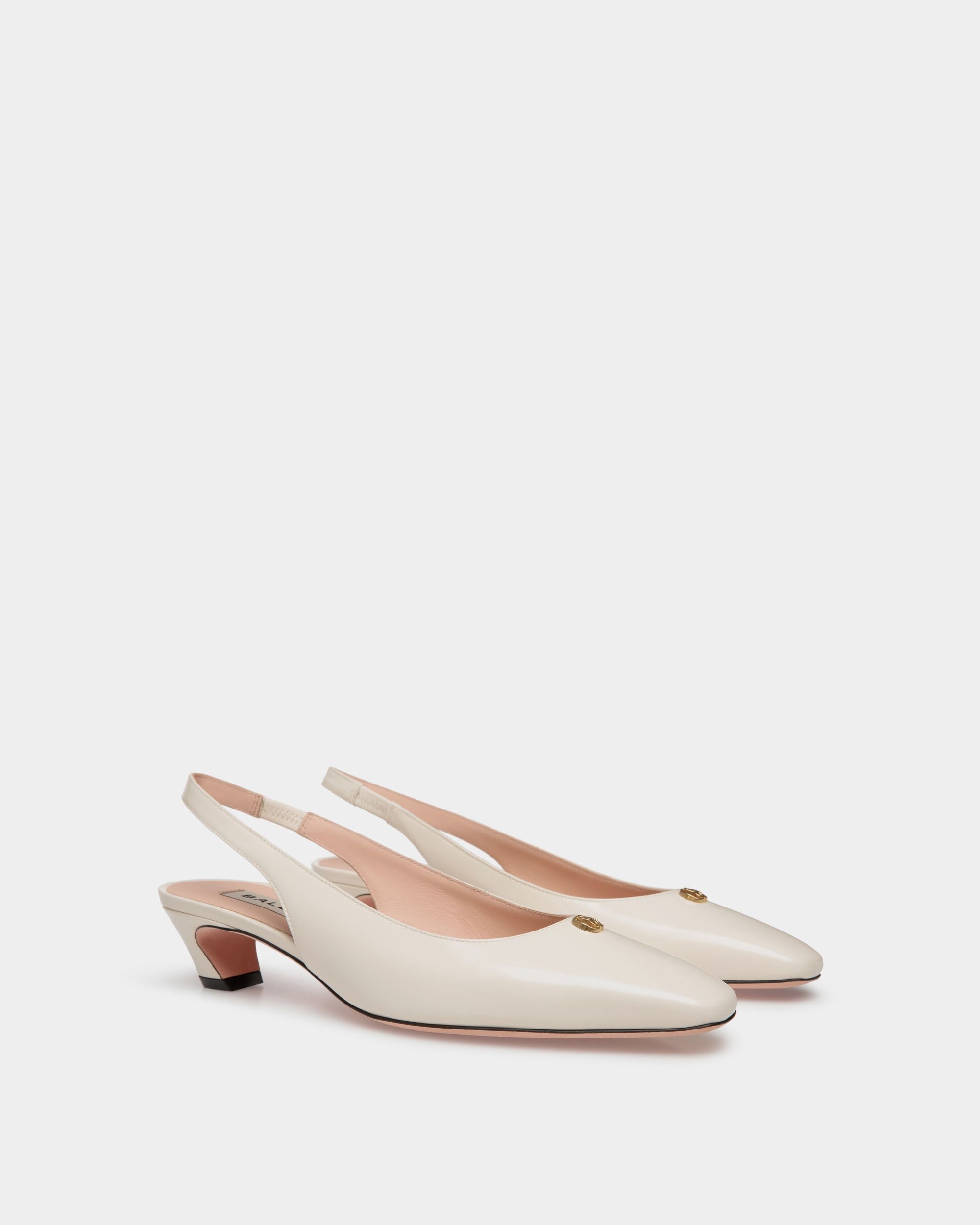 Décolleté Slingback Sylt In Pelle Bianca - Donna - Bally - 02