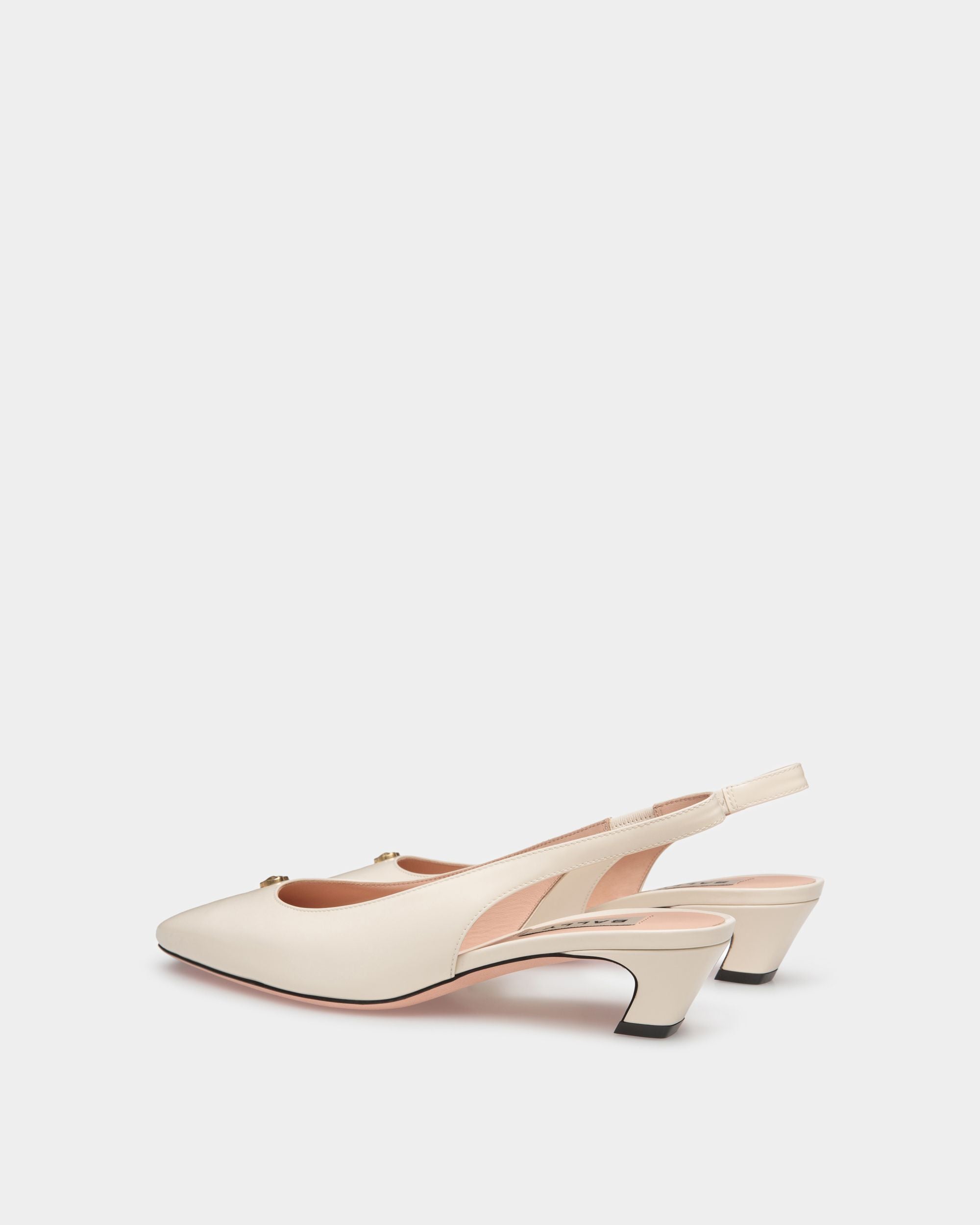 Décolleté Slingback Sylt In Pelle Bianca - Donna - Bally - 03