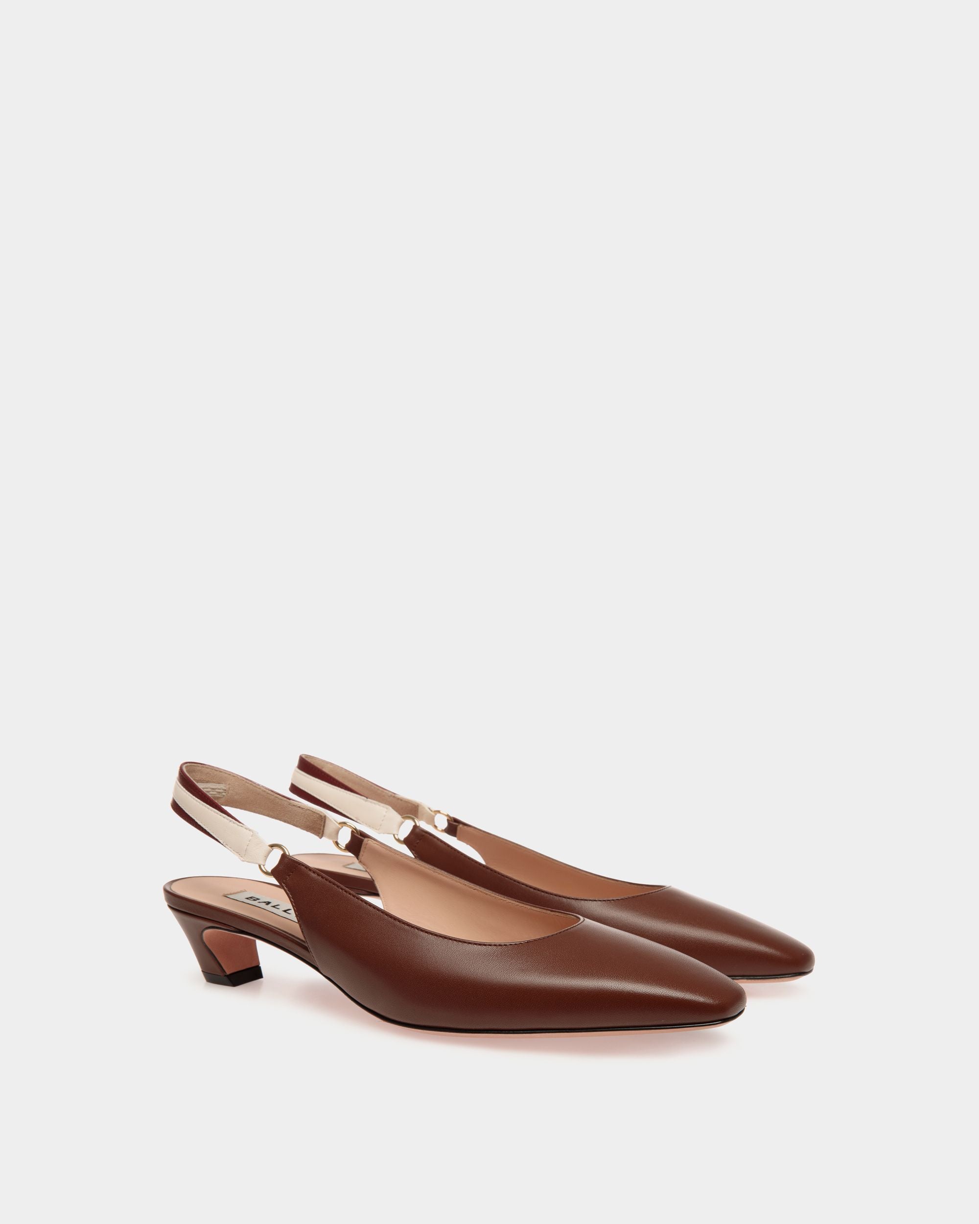 Décolleté Slingback Sylt In Nappa Marrone - Donna - Bally - 03