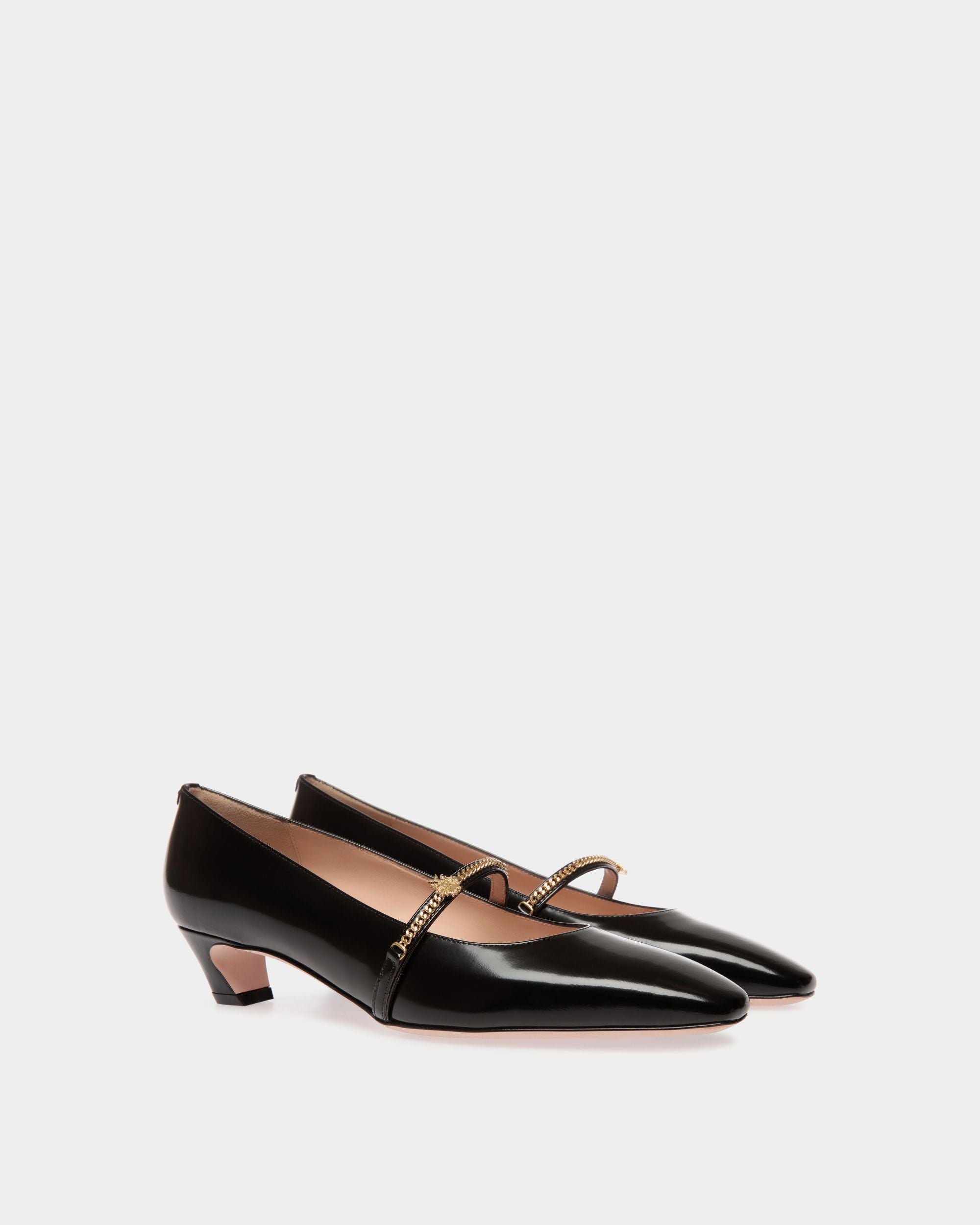 Décolleté Mary Jane Sylt In Pelle Spazzolata Nera - Donna - Bally - 03