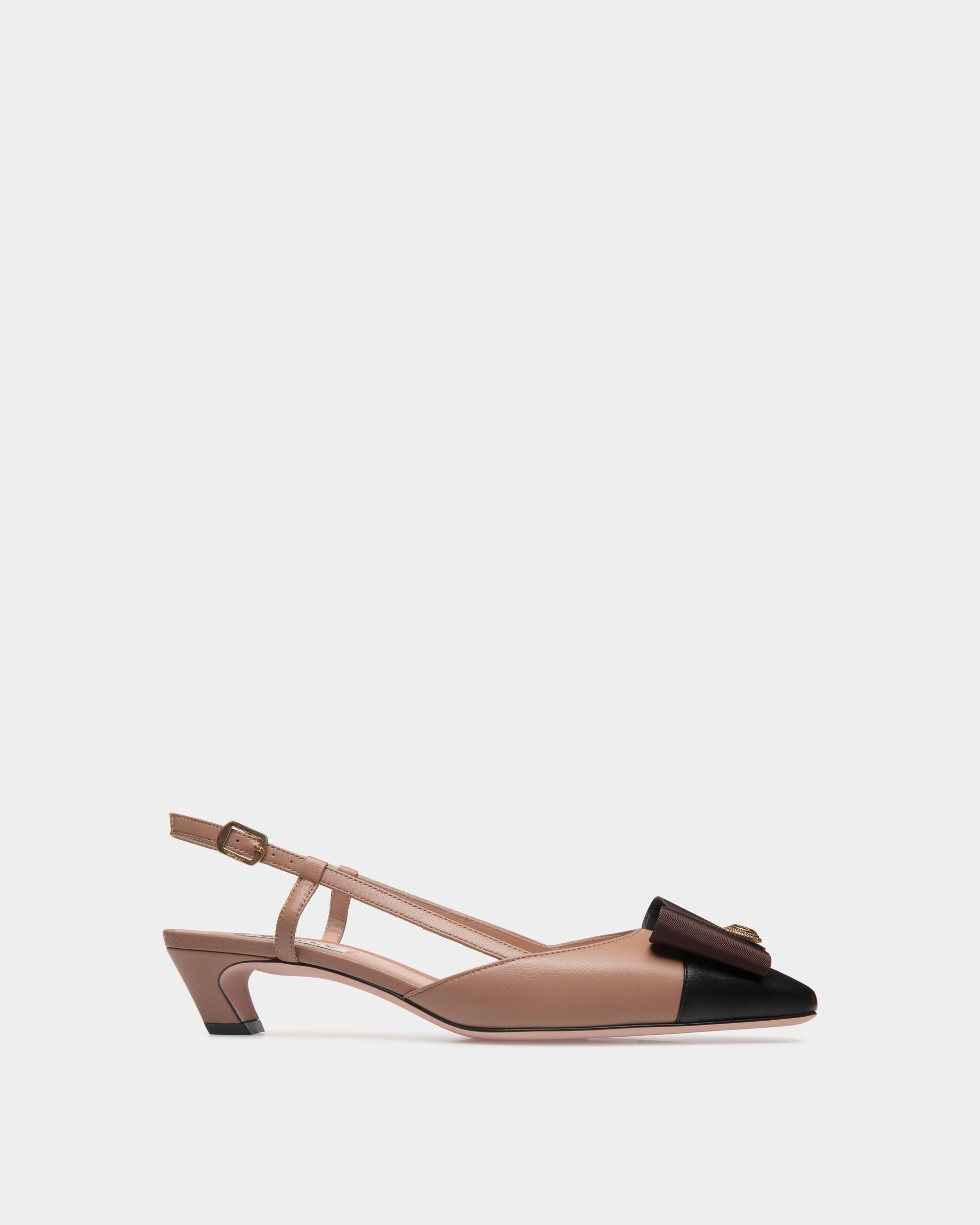 Décolleté Slingback B-Bow In Pelle Praline Beige - Donna - Bally - 01