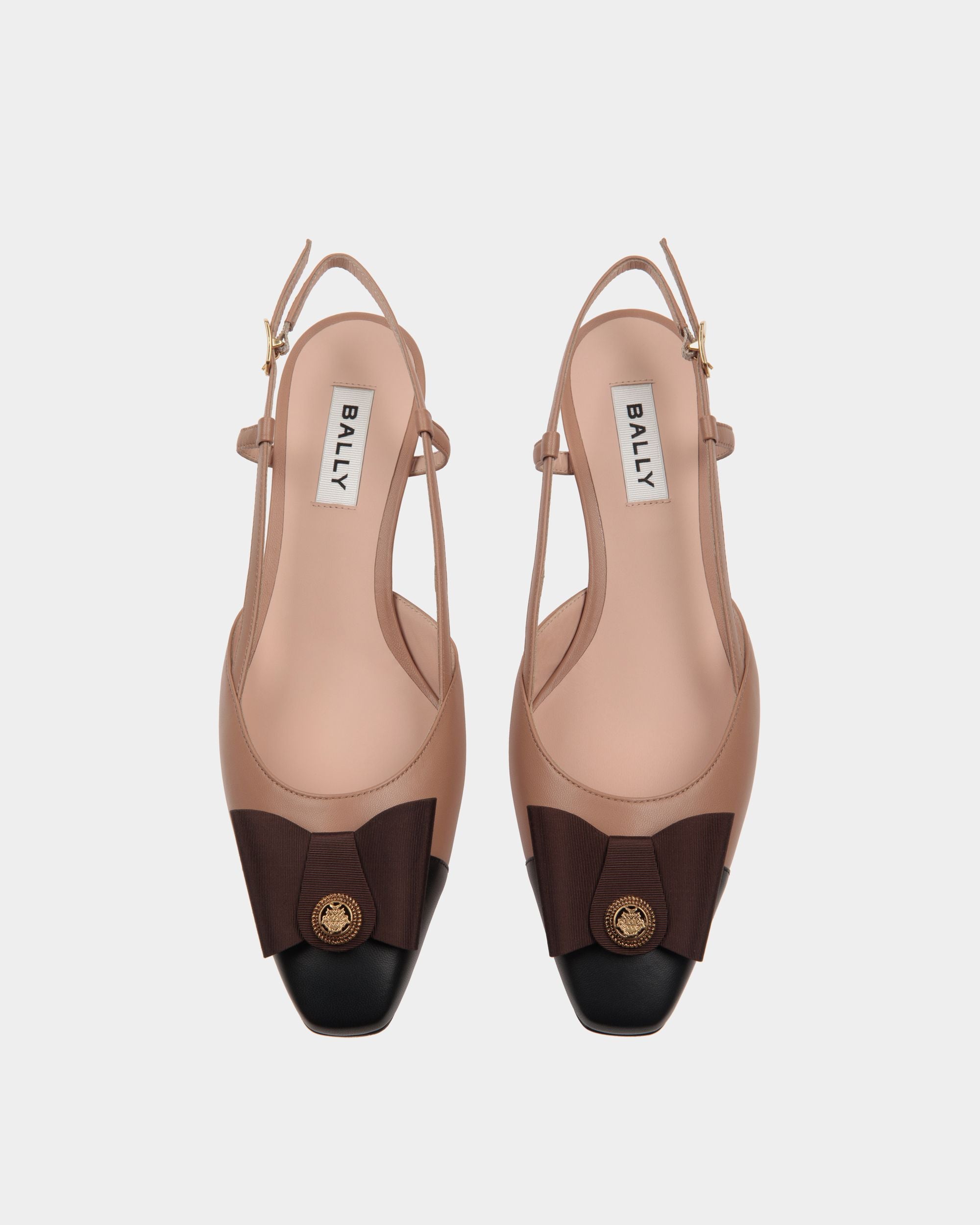 Décolleté Slingback B-Bow In Pelle Praline Beige - Donna - Bally - 05
