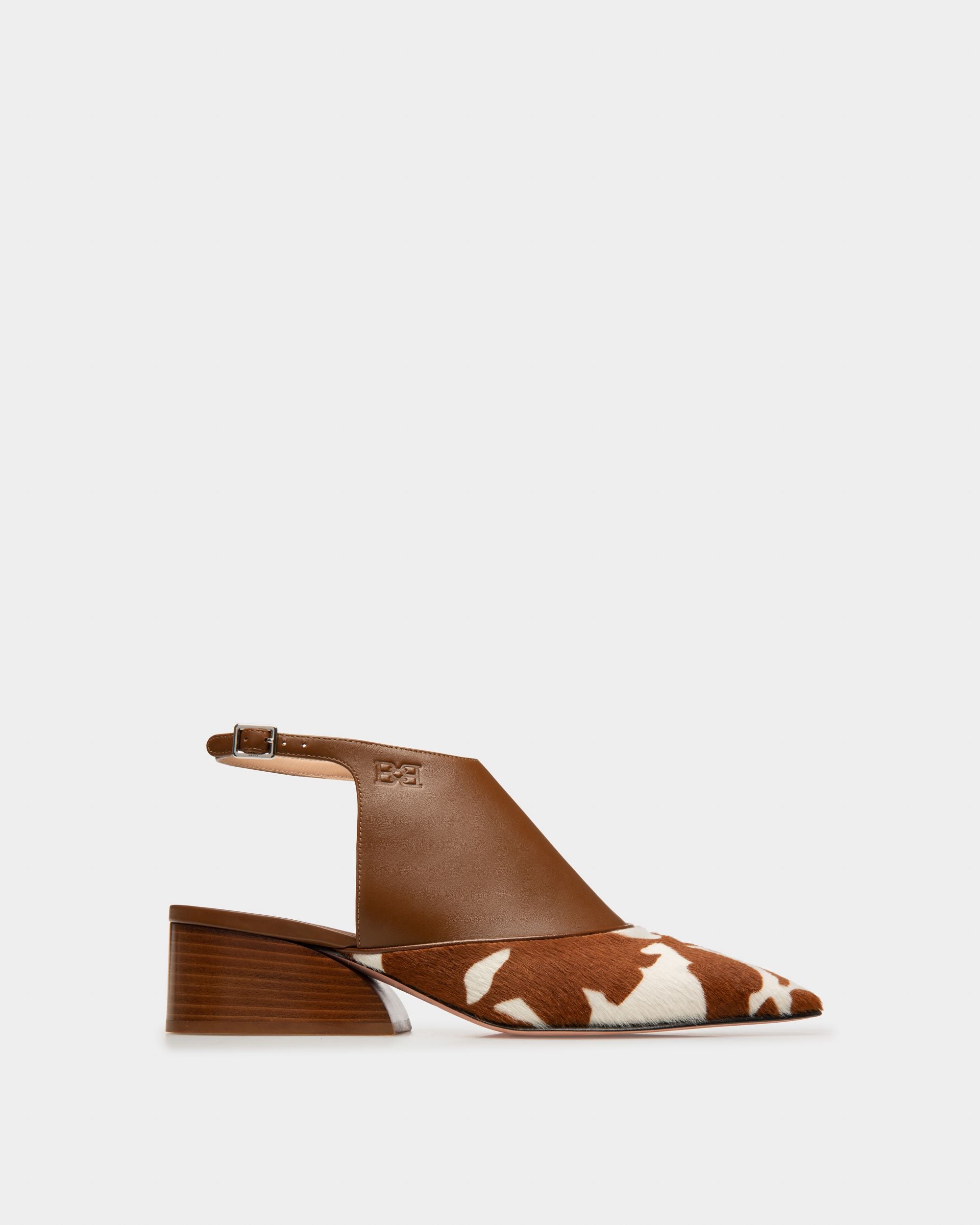 Girelle Décolleté In Pelle Bianca E Marrone - Donna - Bally - 01