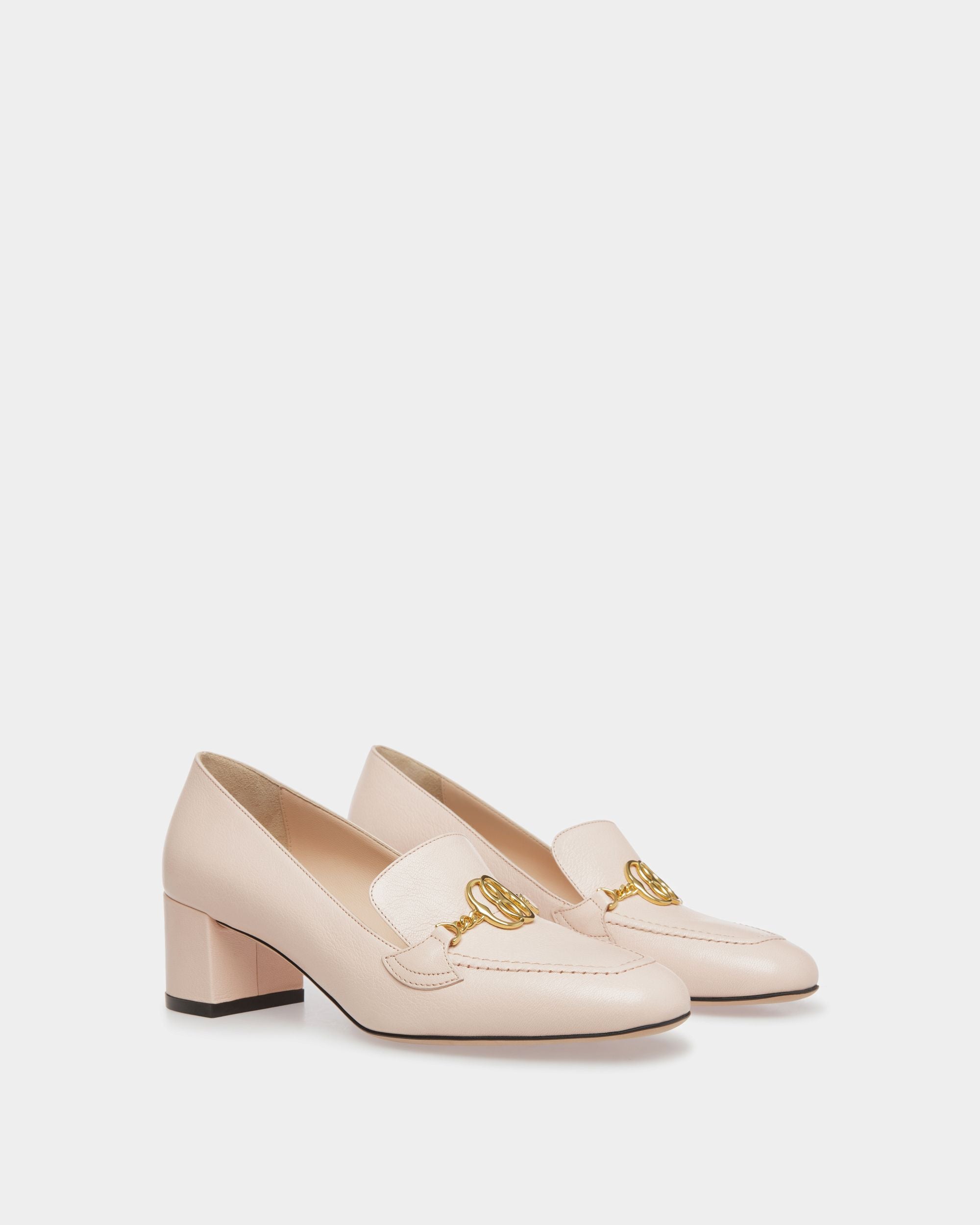 Décolleté Emblem In Pelle Rosa - Donna - Bally - 02