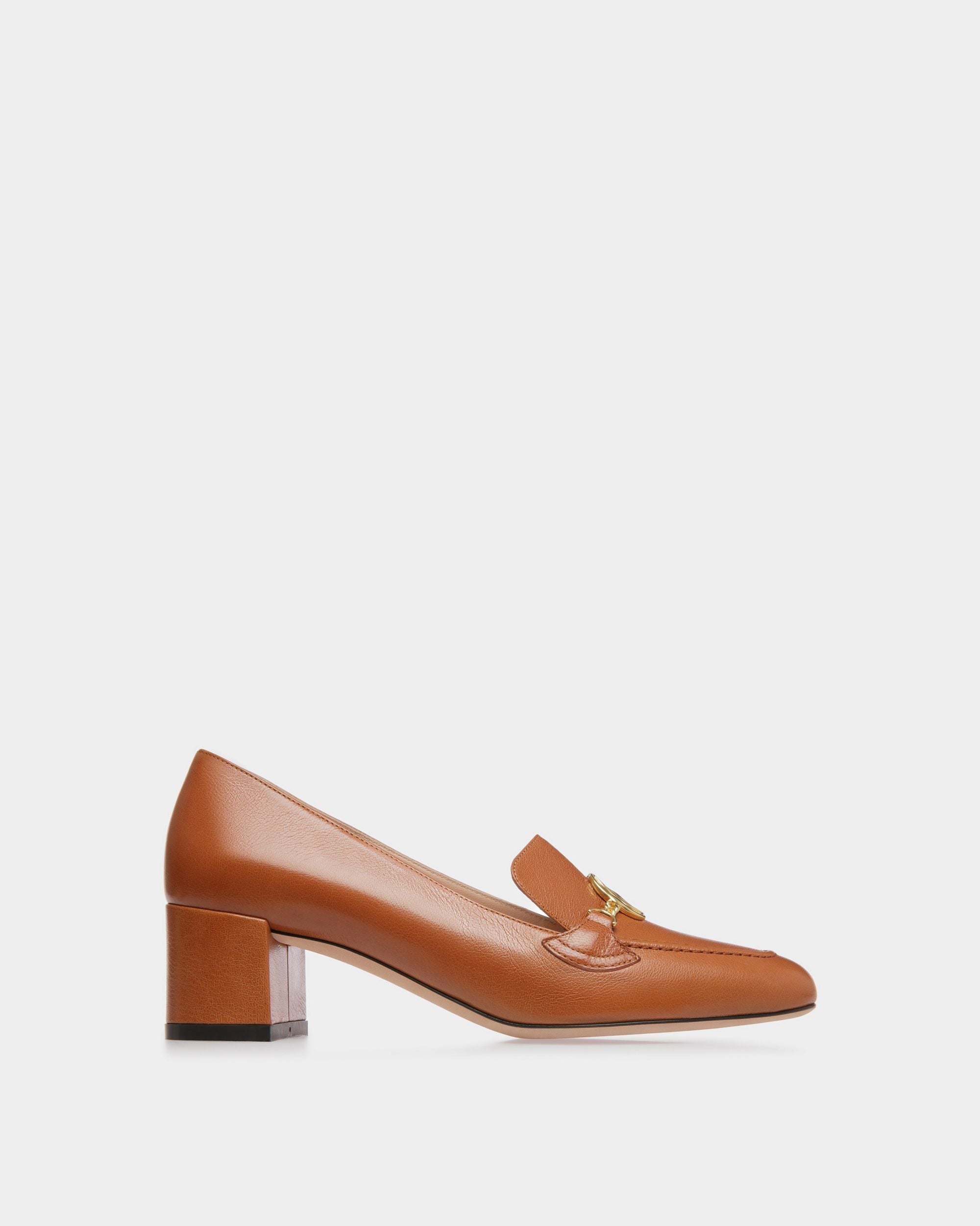 Décolleté Emblem In Pelle Marrone - Donna - Bally - 01