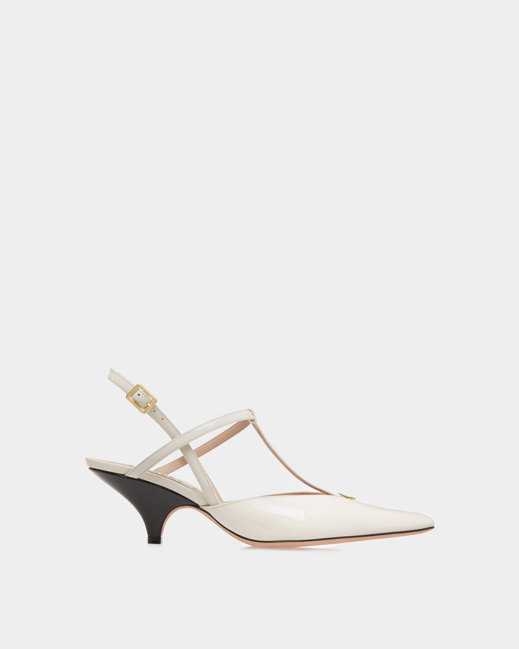 Décolleté Slingback Katy In Pelle Avorio E Nera - Donna - Bally - 01