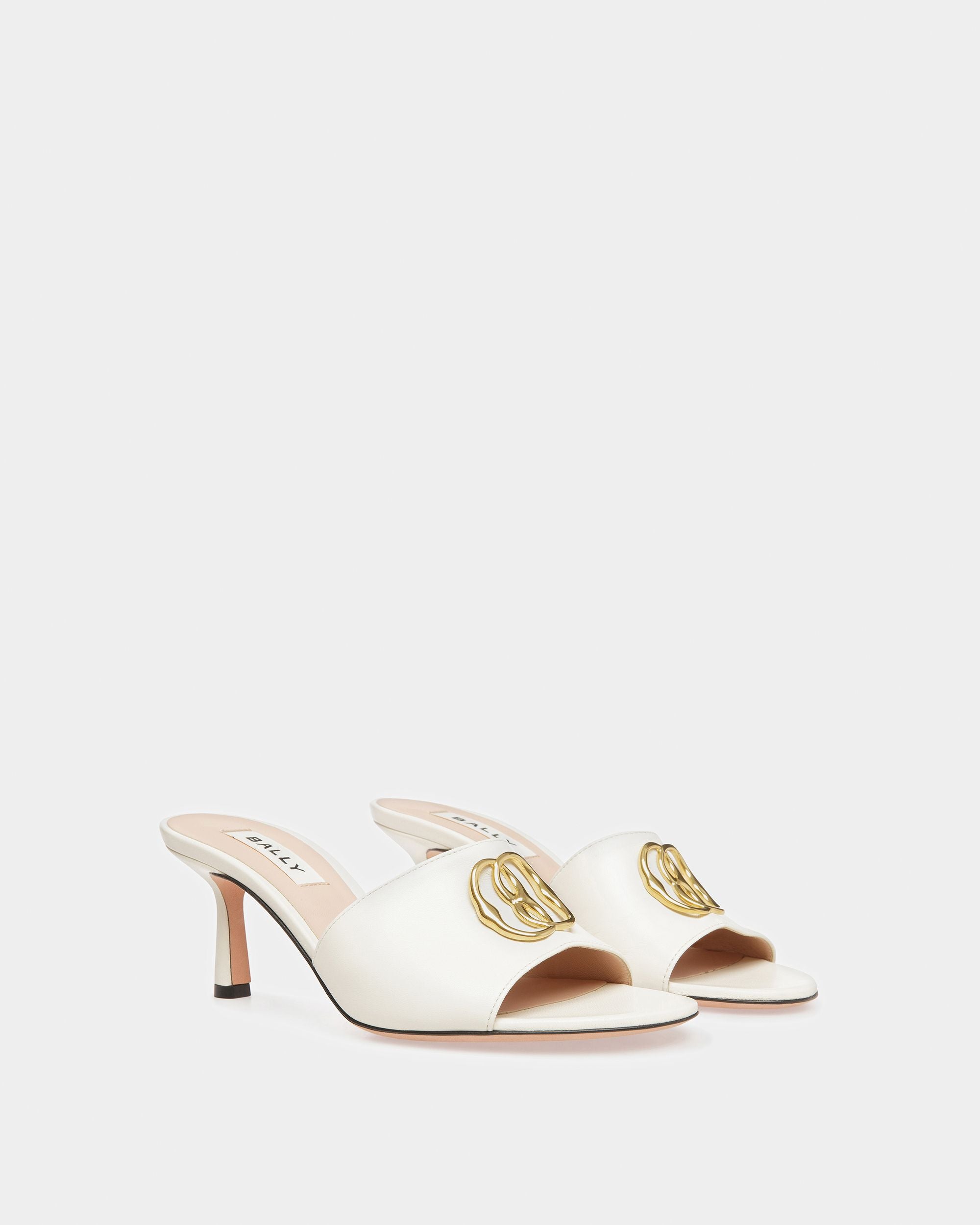 Sandalo Emblem In Pelle Avorio - Donna - Bally - 02