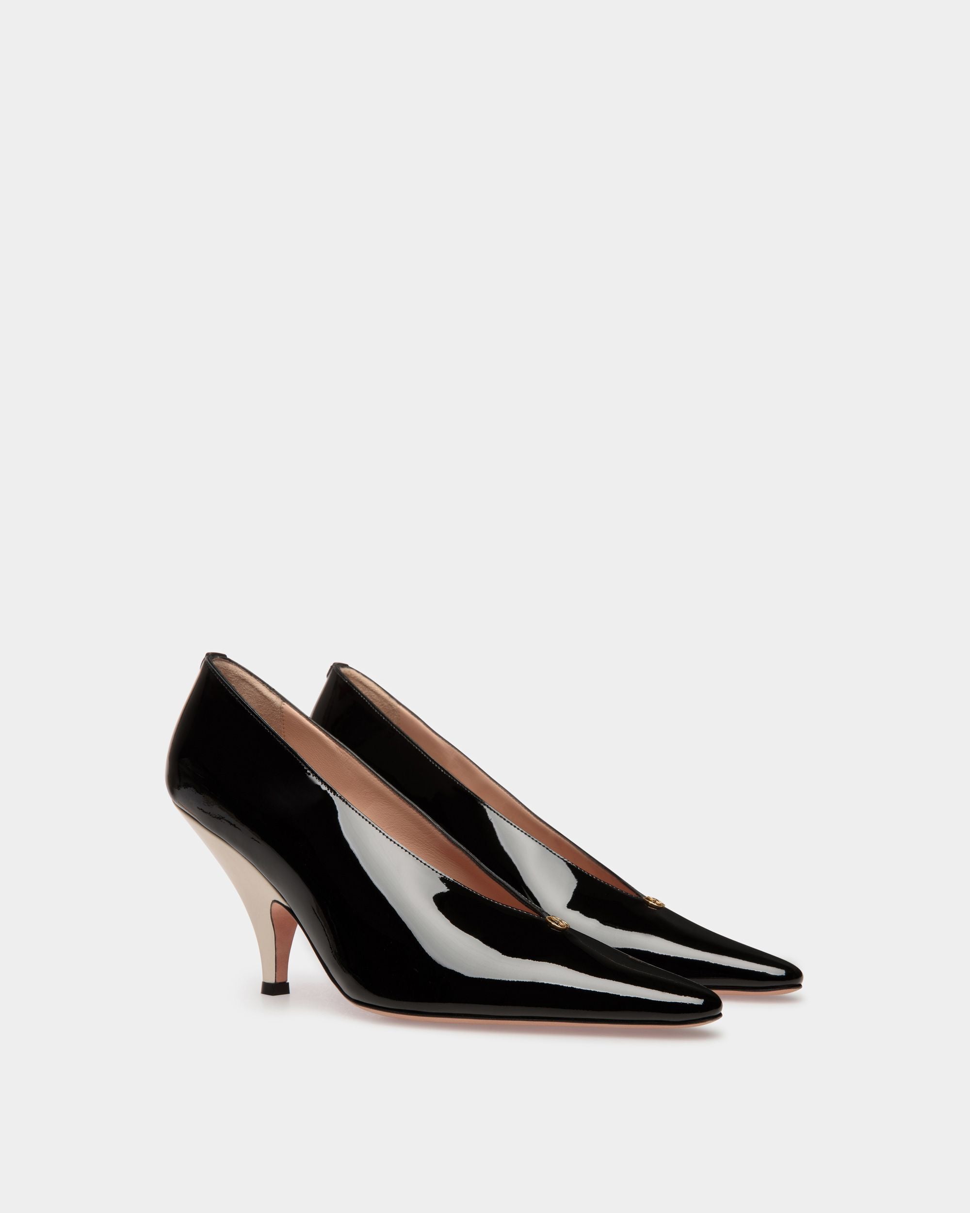 Décolleté Katy In Pelle Nera E Avorio - Donna - Bally - 03