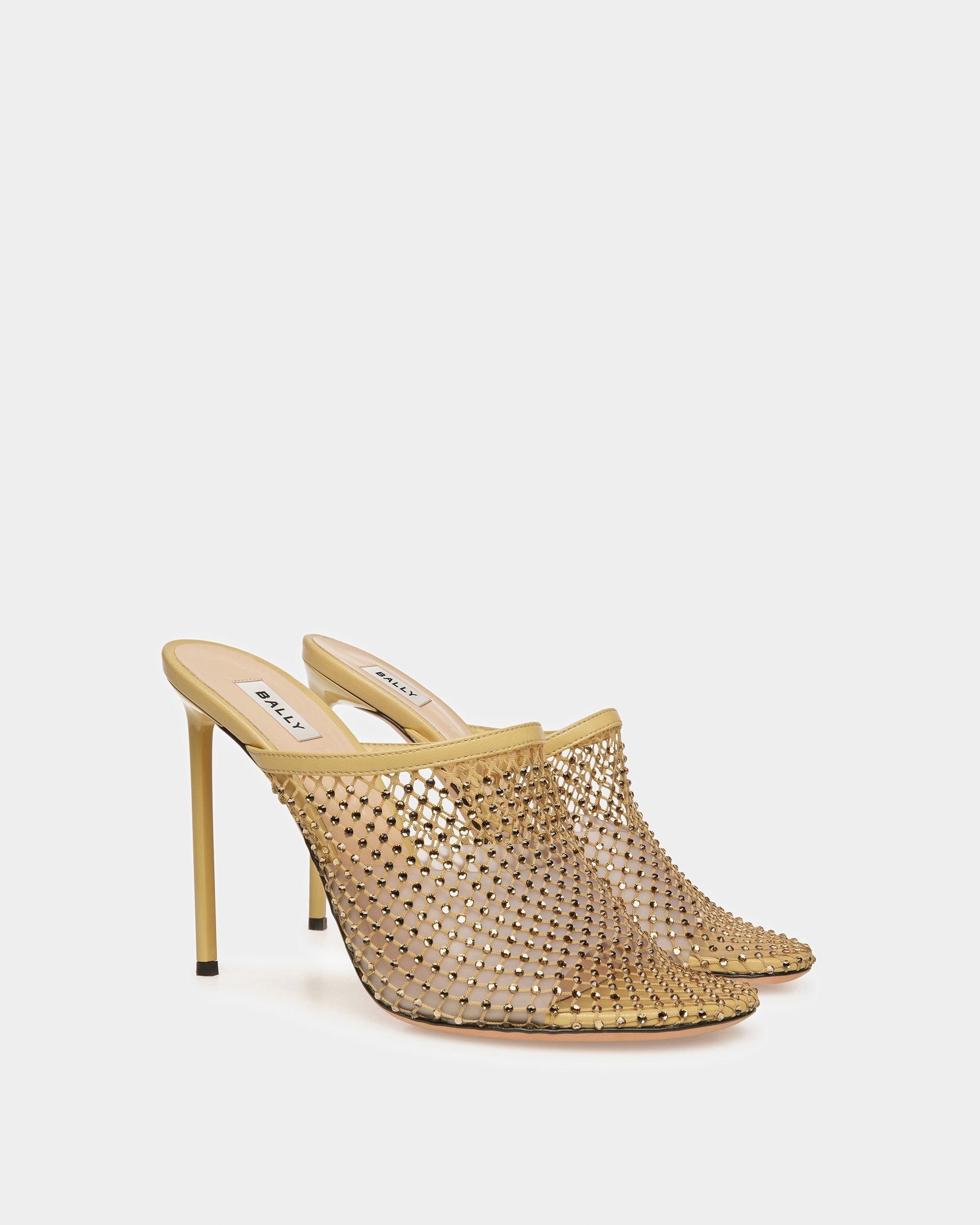 Mule Crystal Fishnet In Mesh Con Cristalli - Donna - Bally - 03