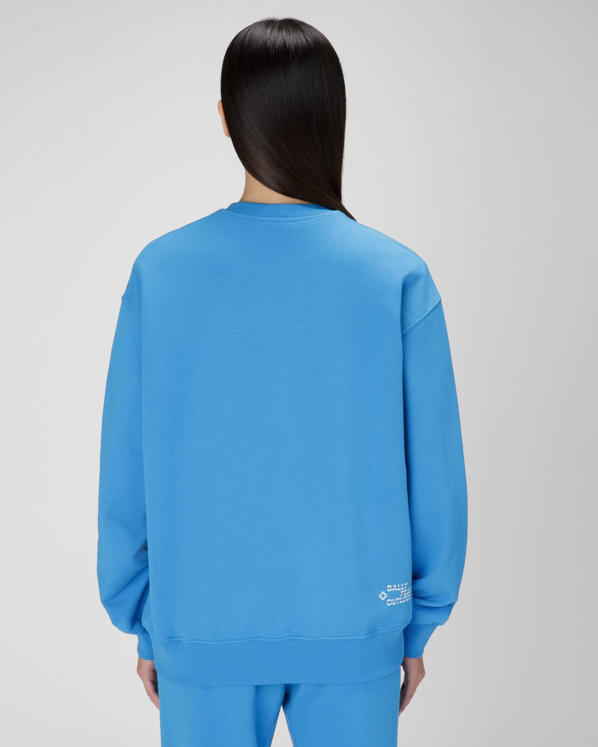 Felpa Girocollo Bally Peak Outlook In Cotone Organico Colore Blu - Donna - Bally - 03