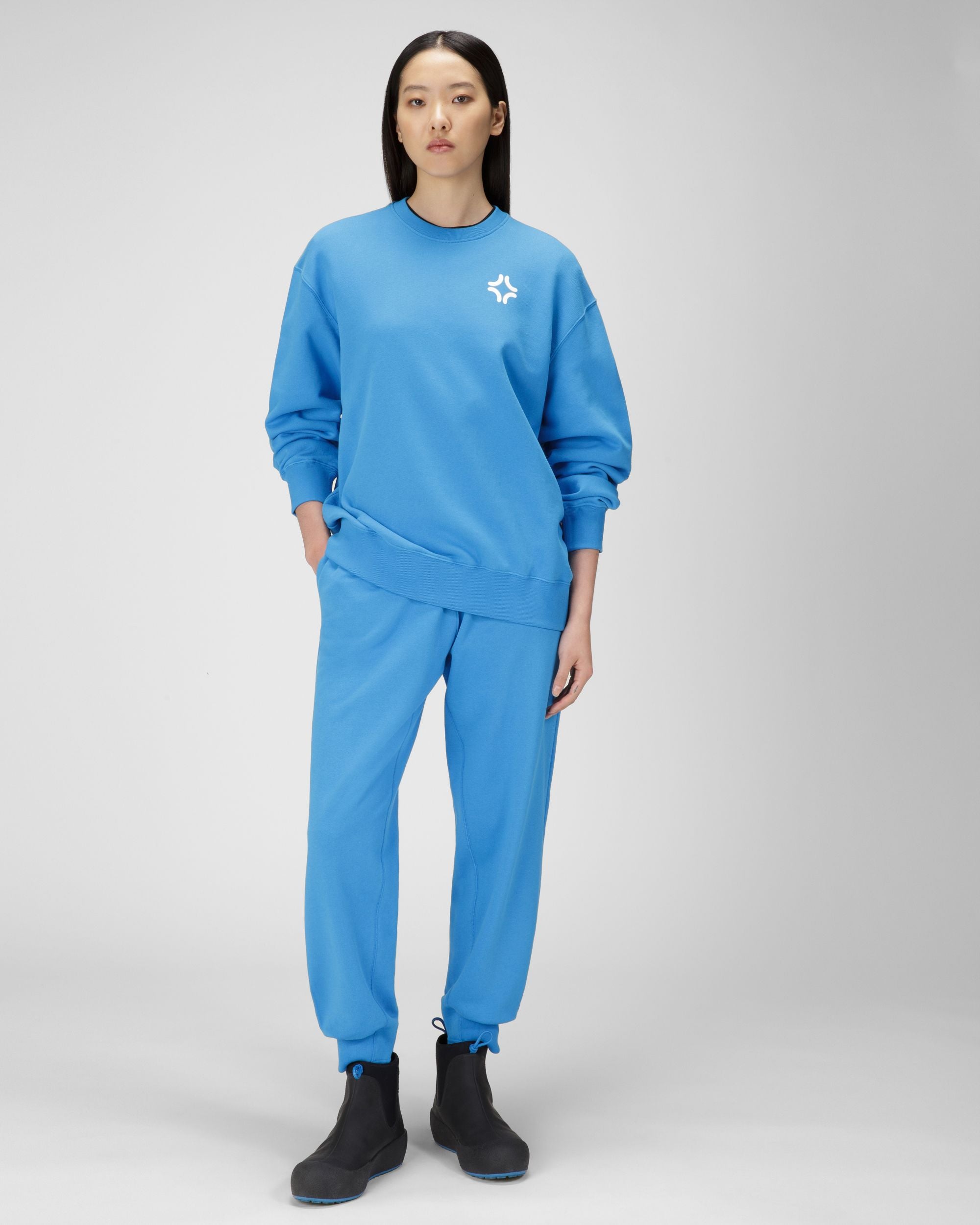 Felpa Girocollo Bally Peak Outlook In Cotone Organico Colore Blu - Donna - Bally - 05