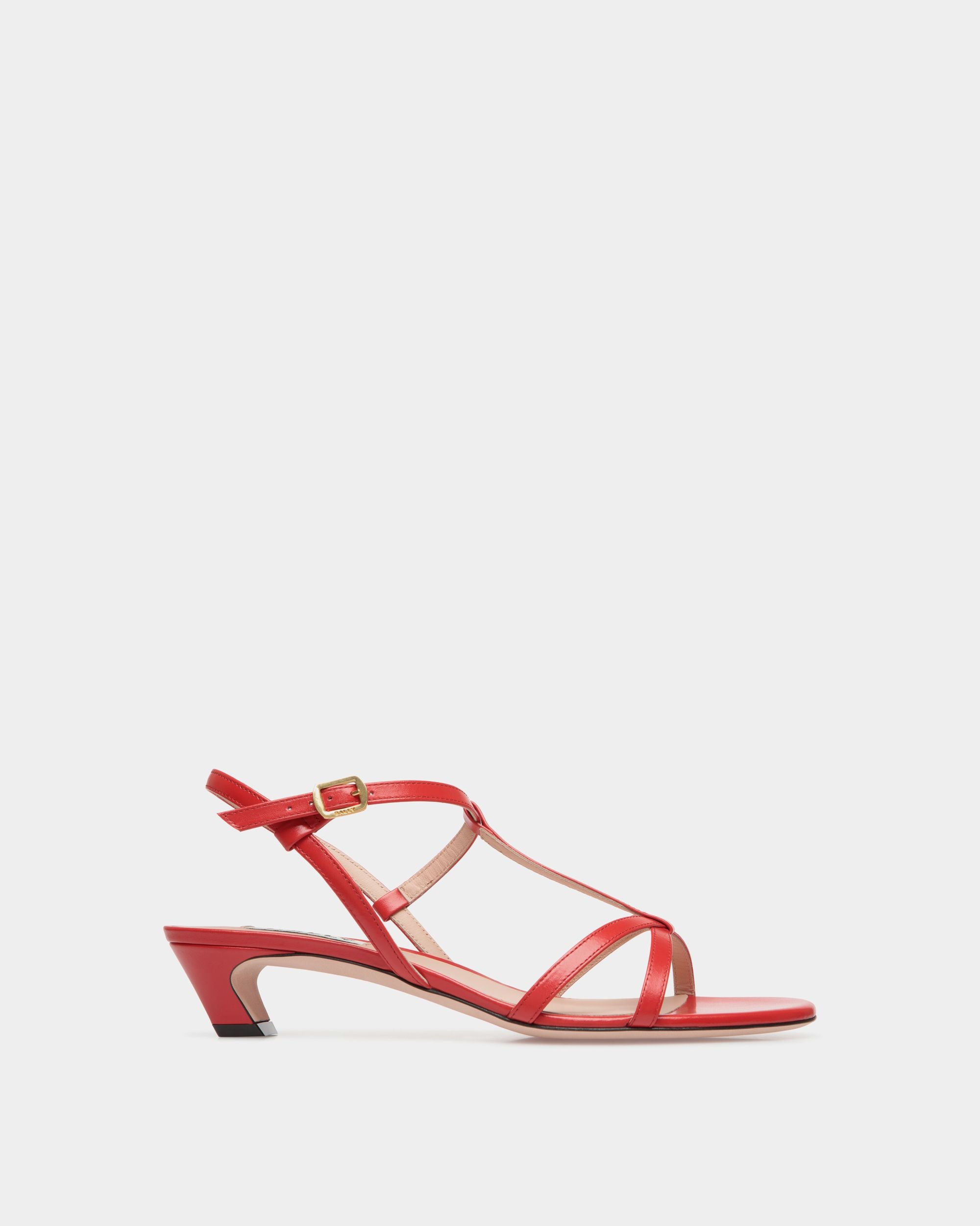 Sylt Sandal In Red Leather - Donna - Bally - 01