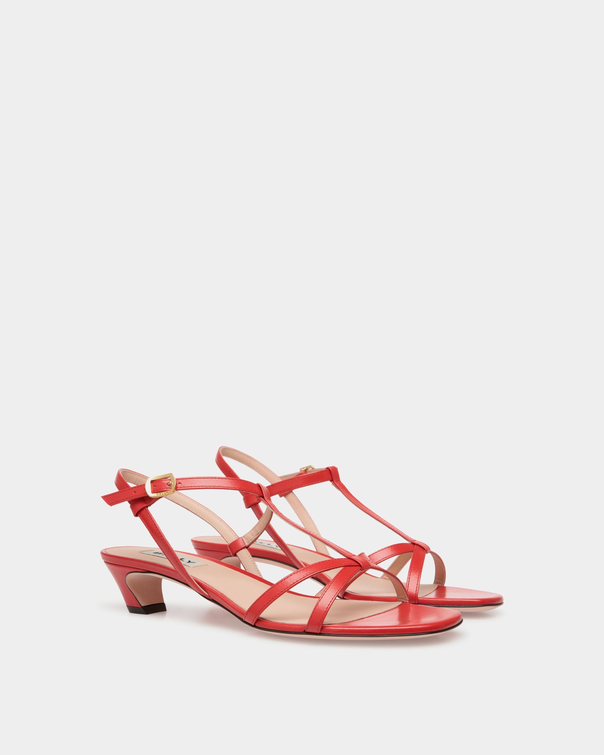 Sylt Sandal In Red Leather - Donna - Bally - 02