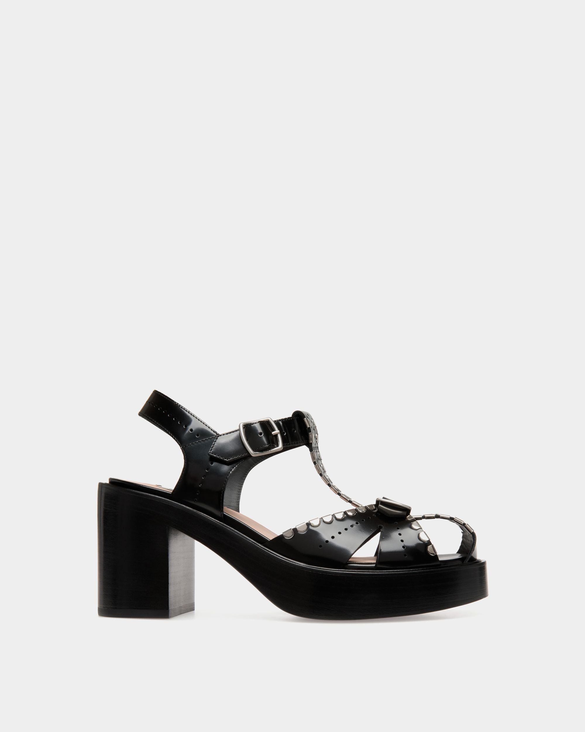 Sandalo Peggy Gut In Pelle Nera - Donna - Bally - 01