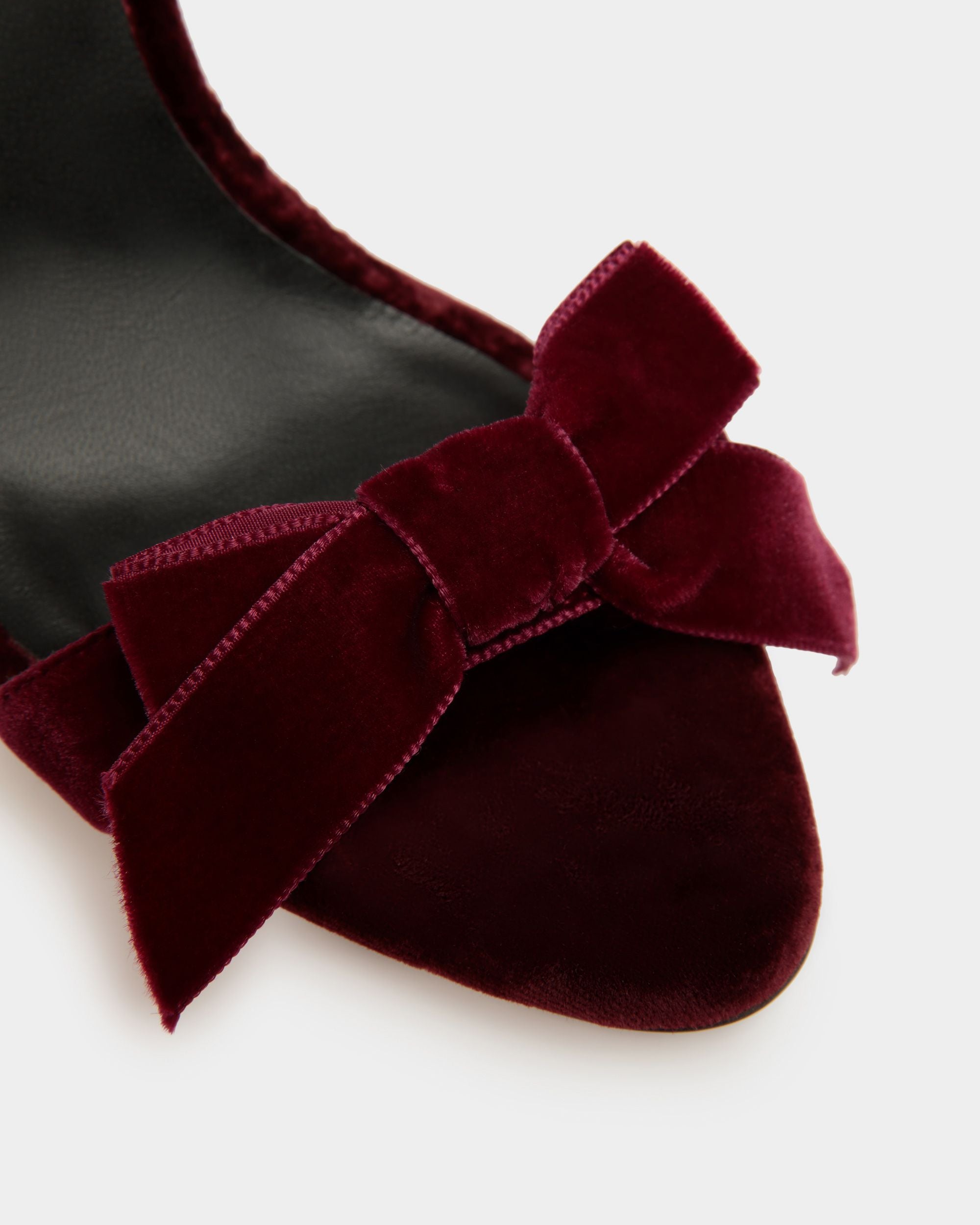 Sandalo Con Tacco Annita In Velluto Bordeaux - Donna - Bally - 05