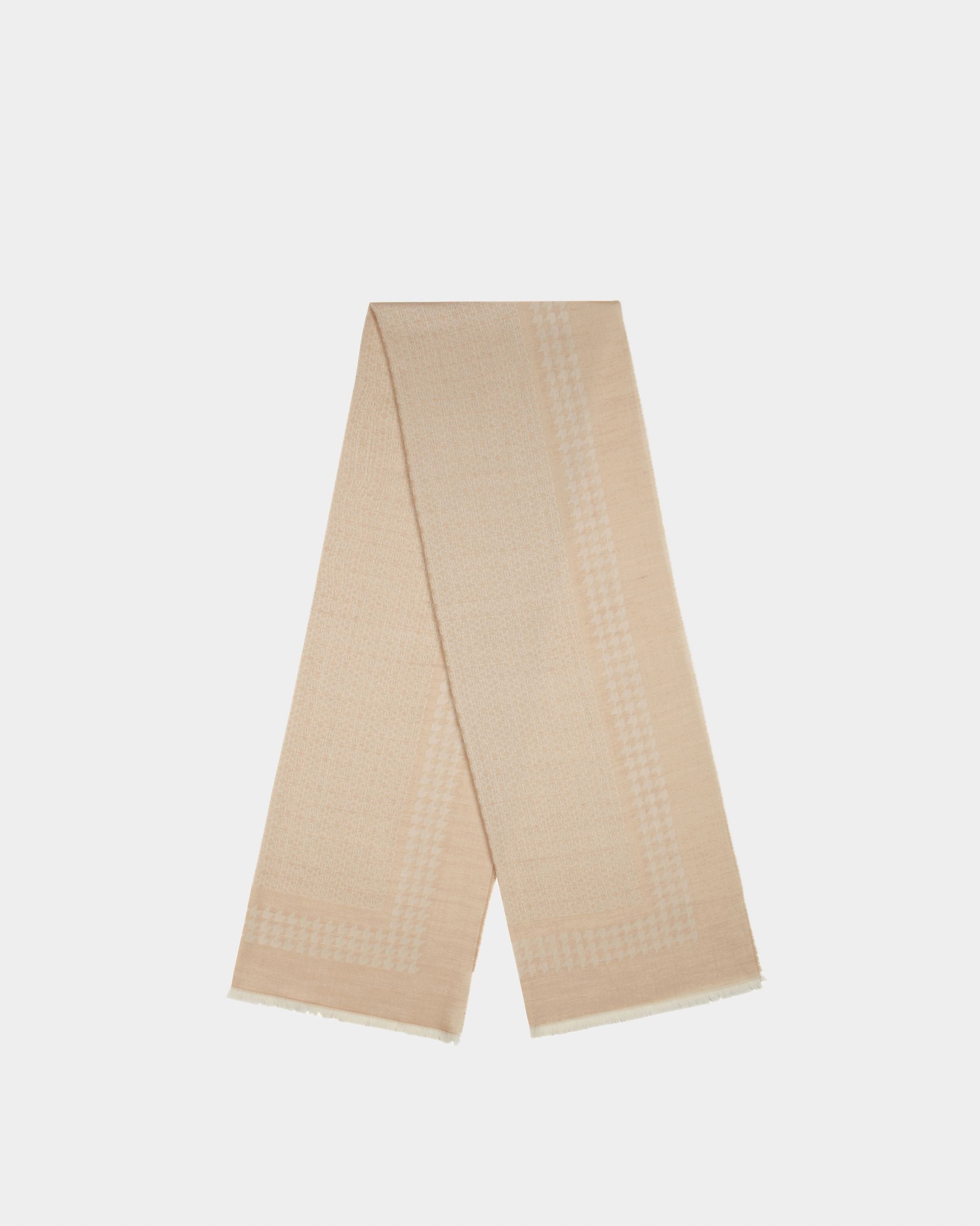 Sciarpa B-Monogram Di Lana Beige - Donna - Bally - 01