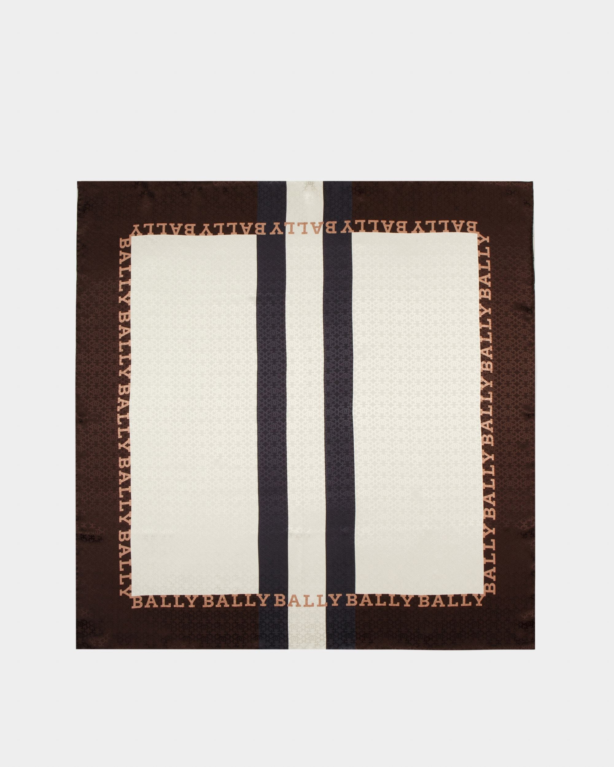 Carré Bally Stripe In Seta Marrone - Donna - Bally - 01