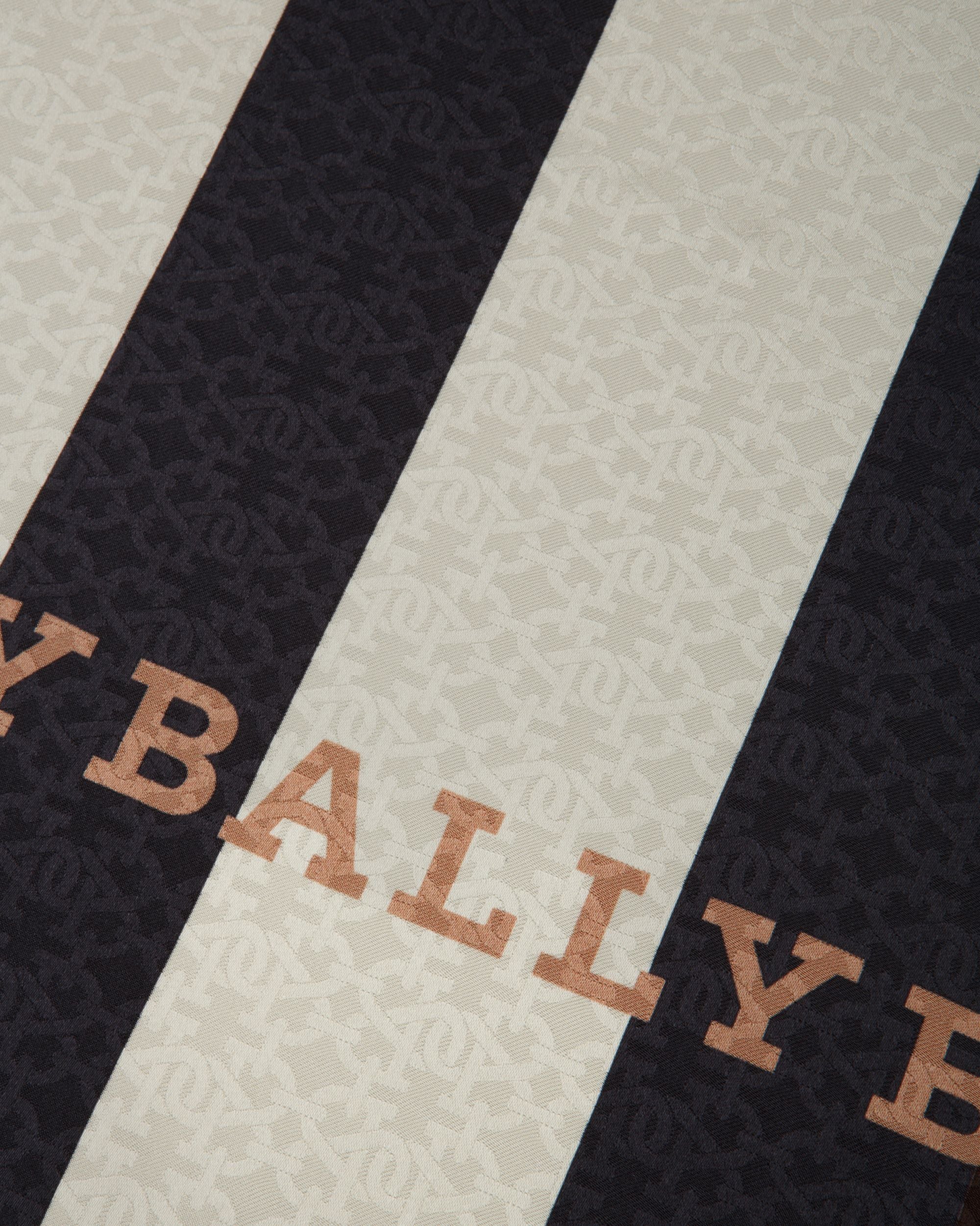 Carré Bally Stripe In Seta Marrone - Donna - Bally - 02