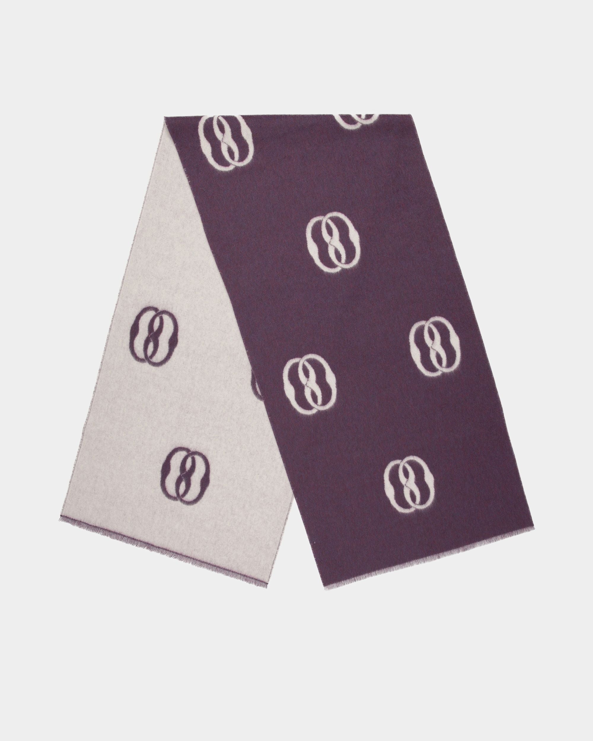 Foulard Emblem In Tessuto Color Orchidea E Bianco Cipria - Donna - Bally - 01